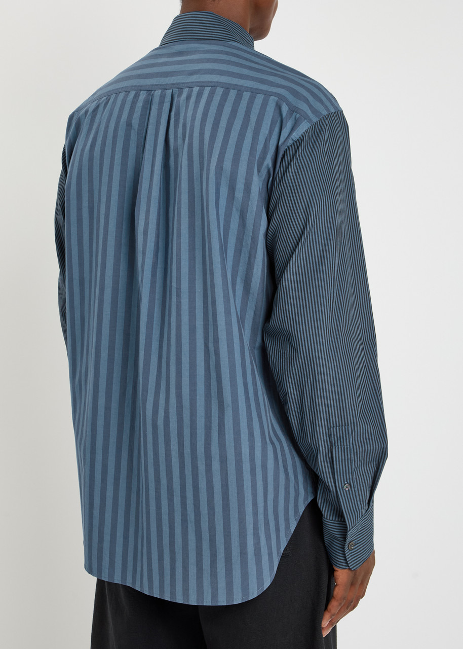 JW Anderson Patchwork Striped Cotton-poplin Shirt - 3
