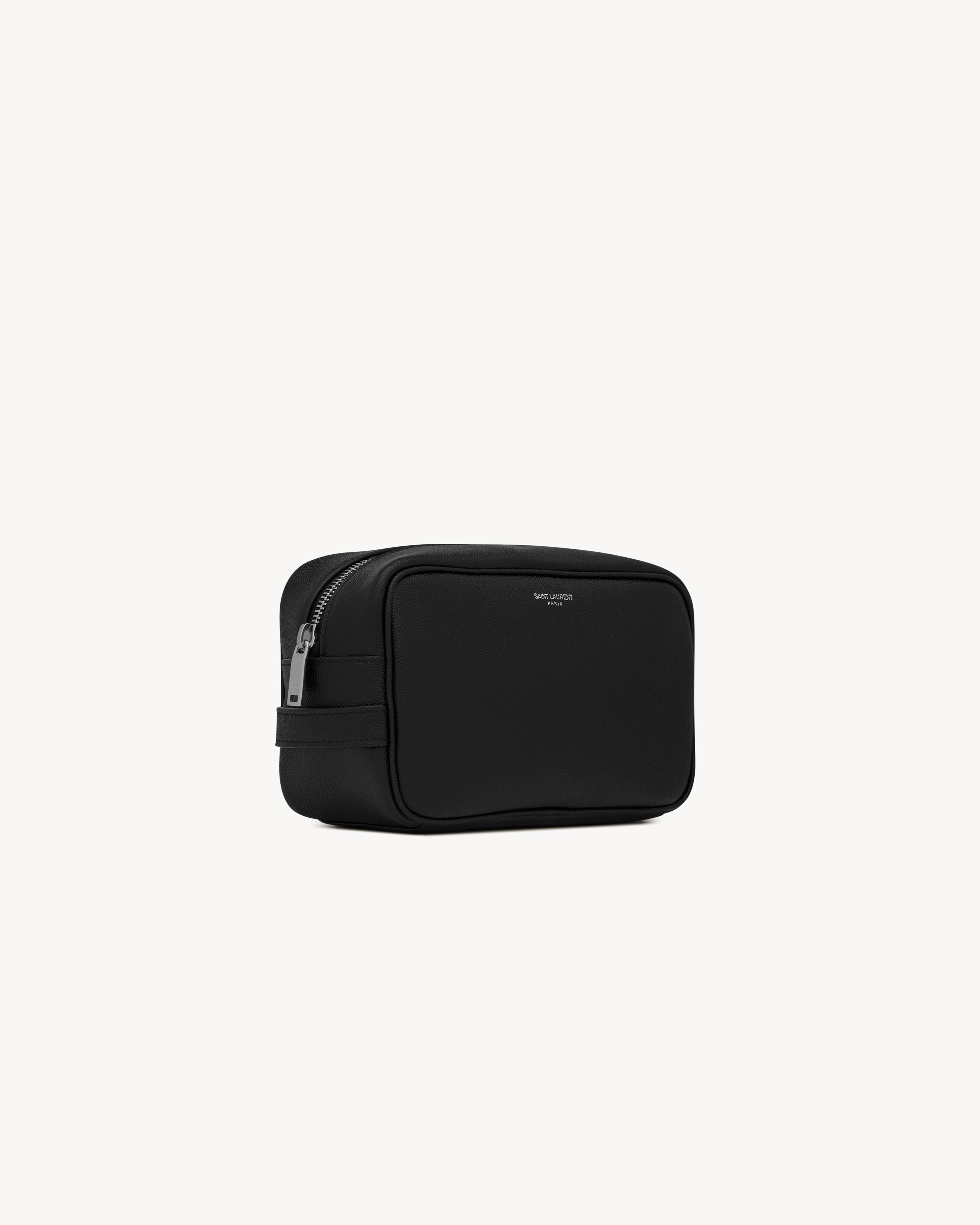 SAINT LAURENT PARIS SMALL GROOMING CASE IN GRAIN DE POUDRE LEATHER - 4