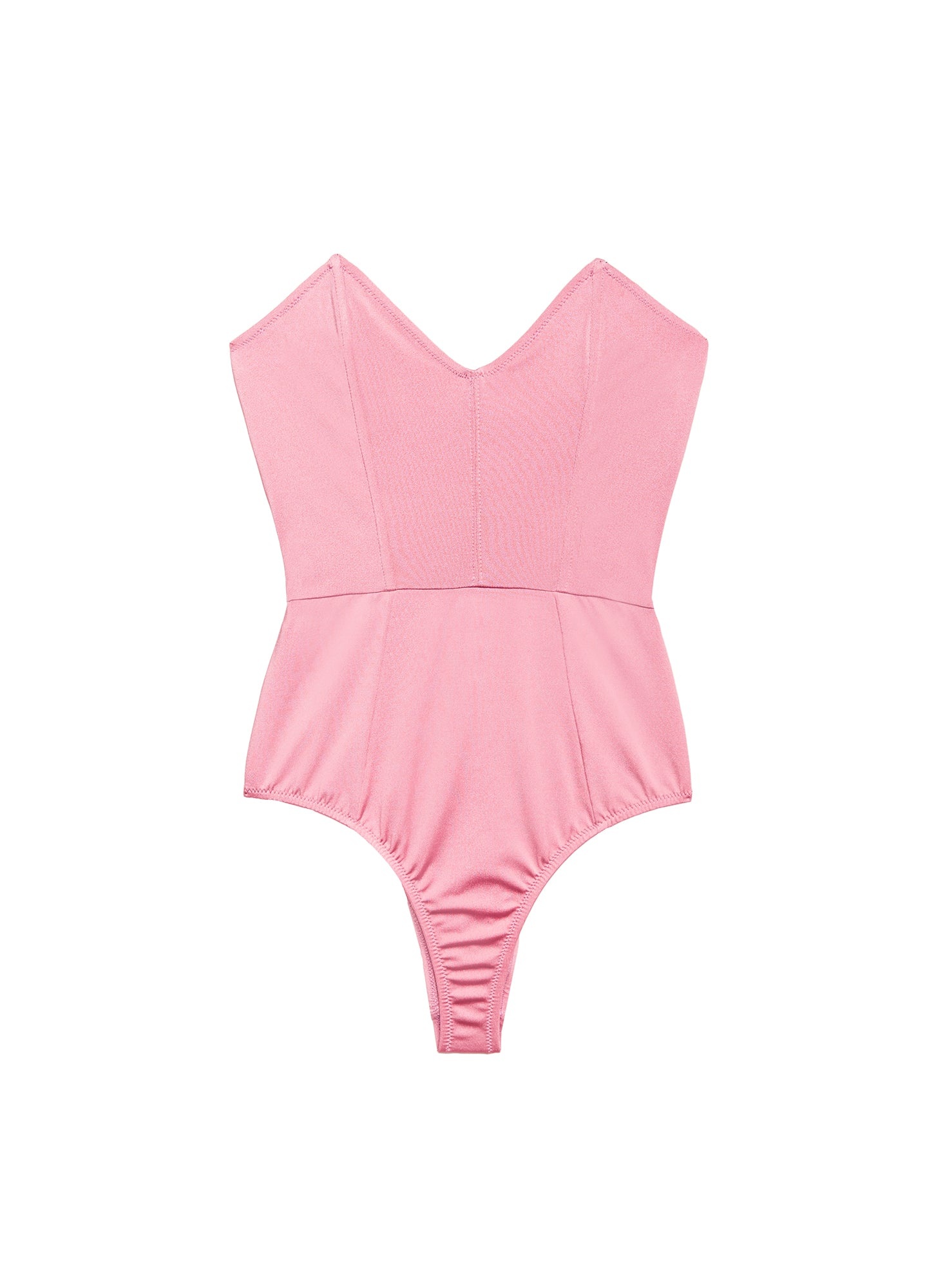Strapless V-Neck One Piece - 1