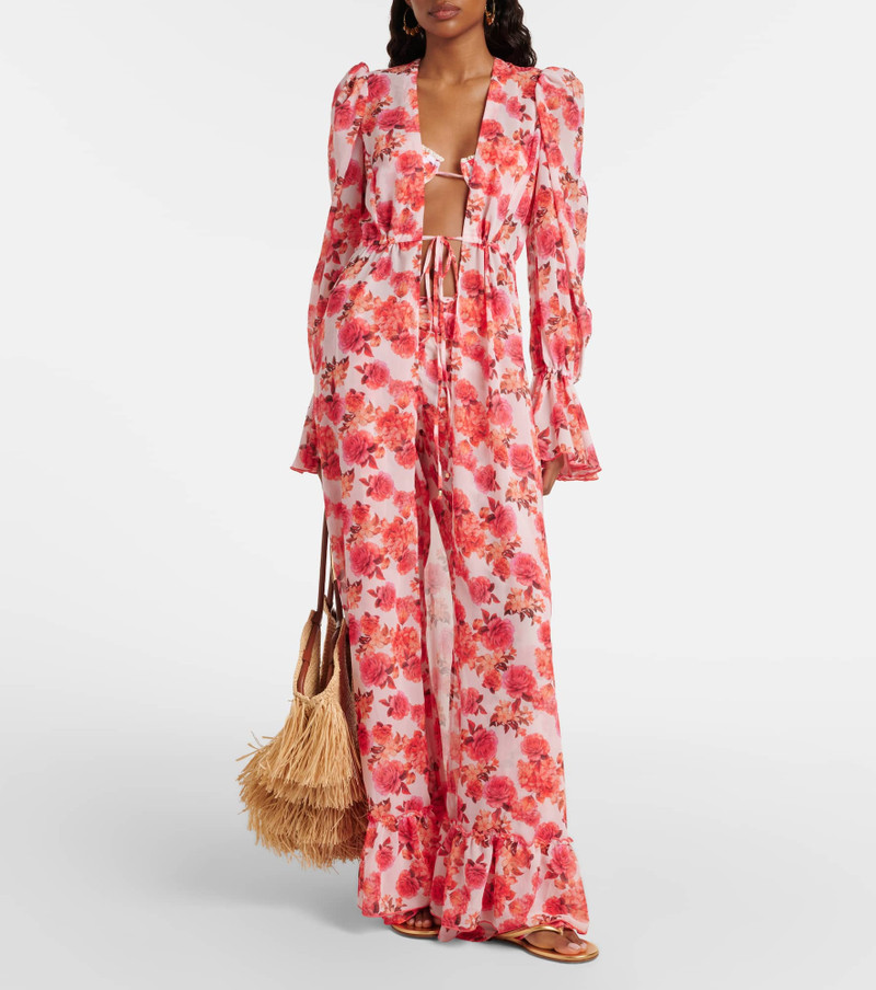 BANANHOT Bowie floral flared pants outlook