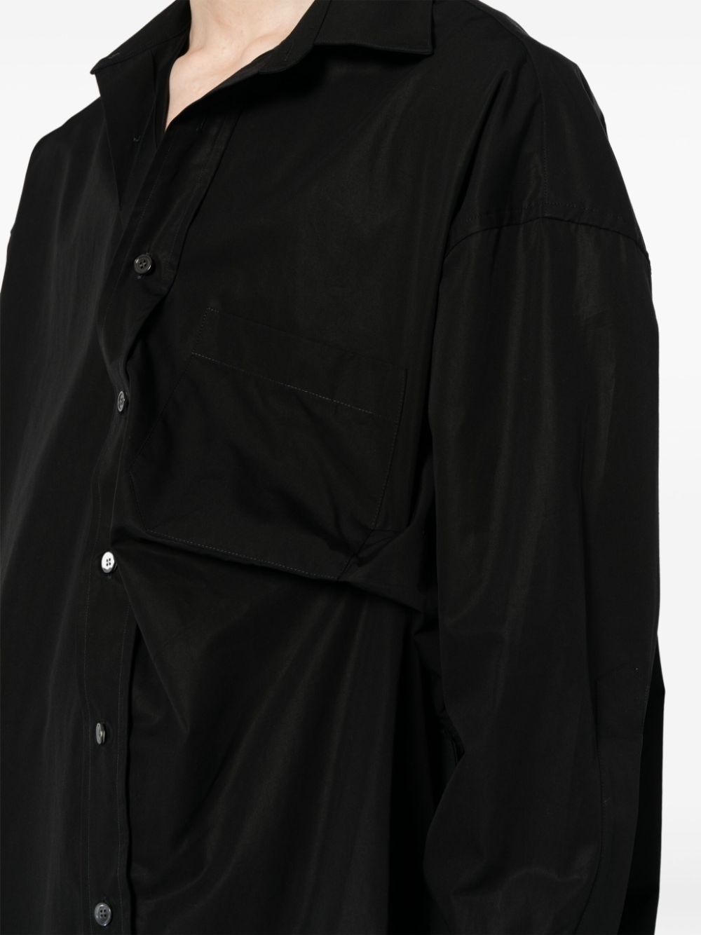 asymmetric cotton-poplin shirt - 5