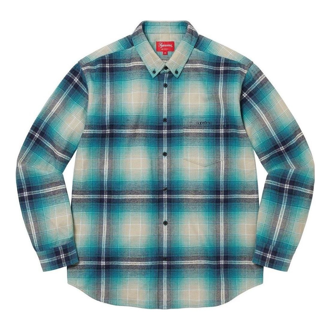 Supreme Shadow Plaid Flannel Shirt 'Teal White Black' SUP-SS23-082 - 1