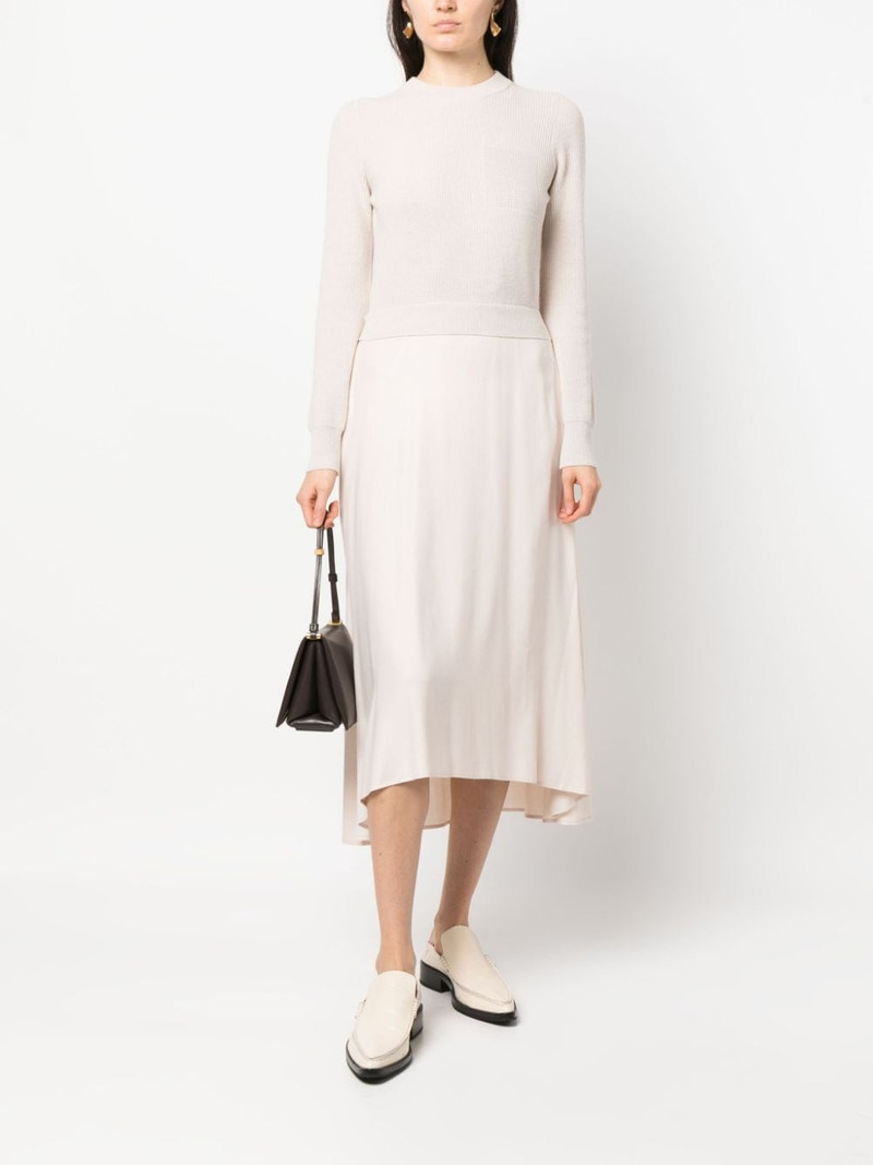 PESERICO contrasting-stitch knitted midi dress outlook