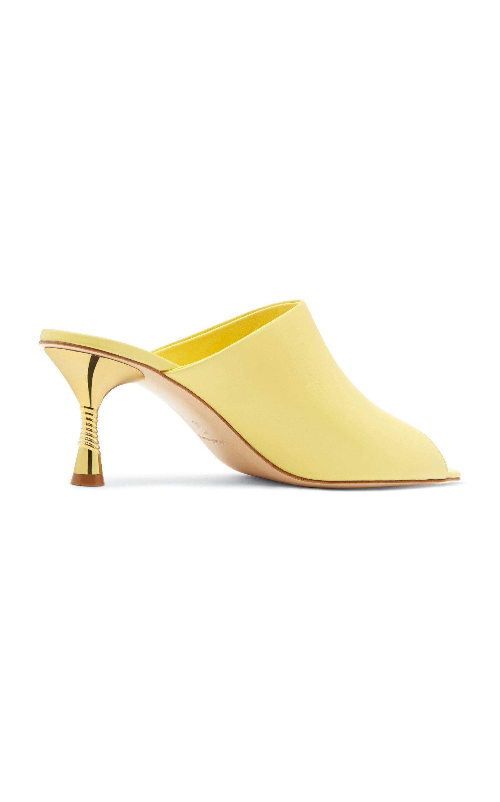 Helix Leather Mules yellow - 4