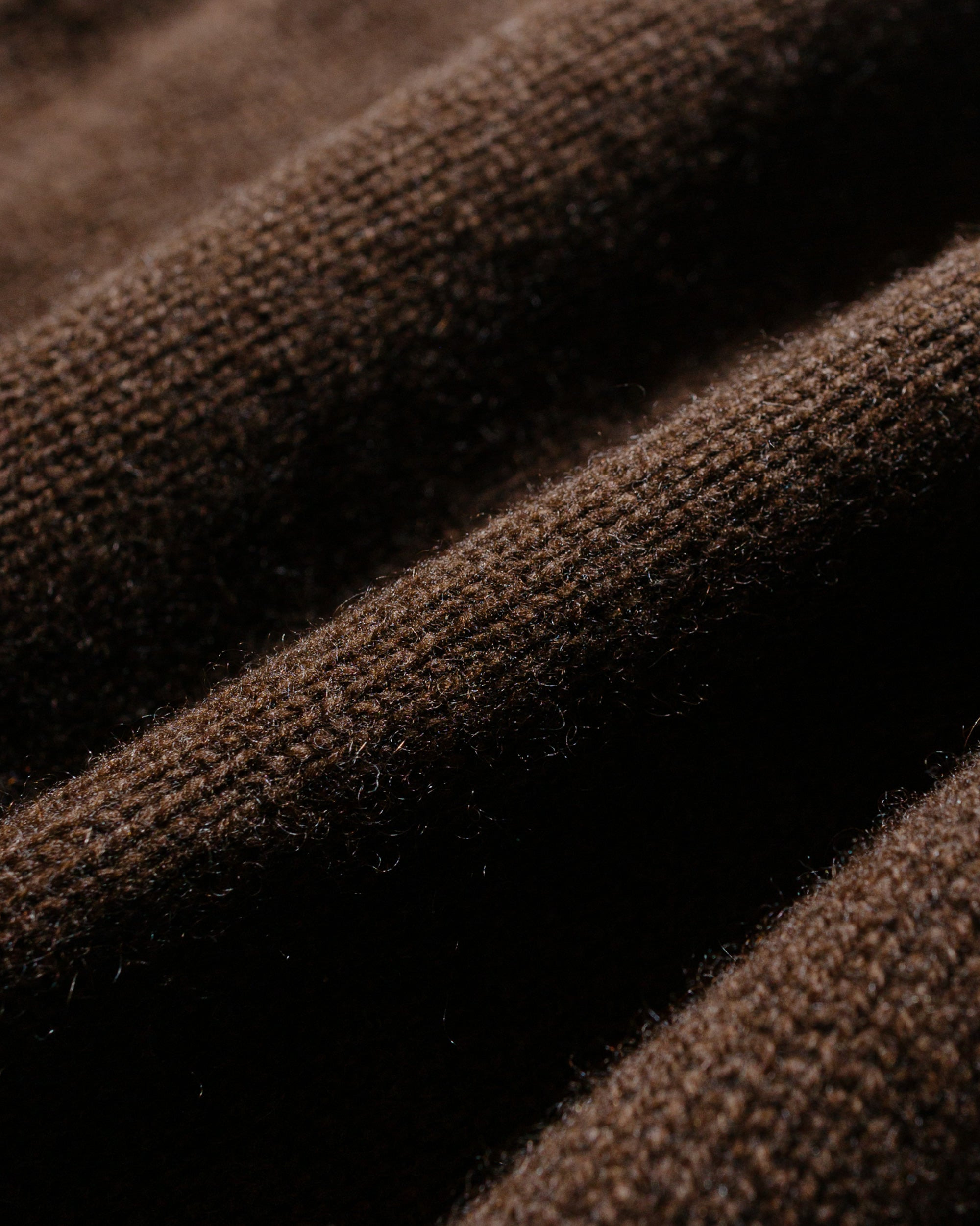 Crewneck Cardigan Undyed Yak Wool Dark Brown - 6