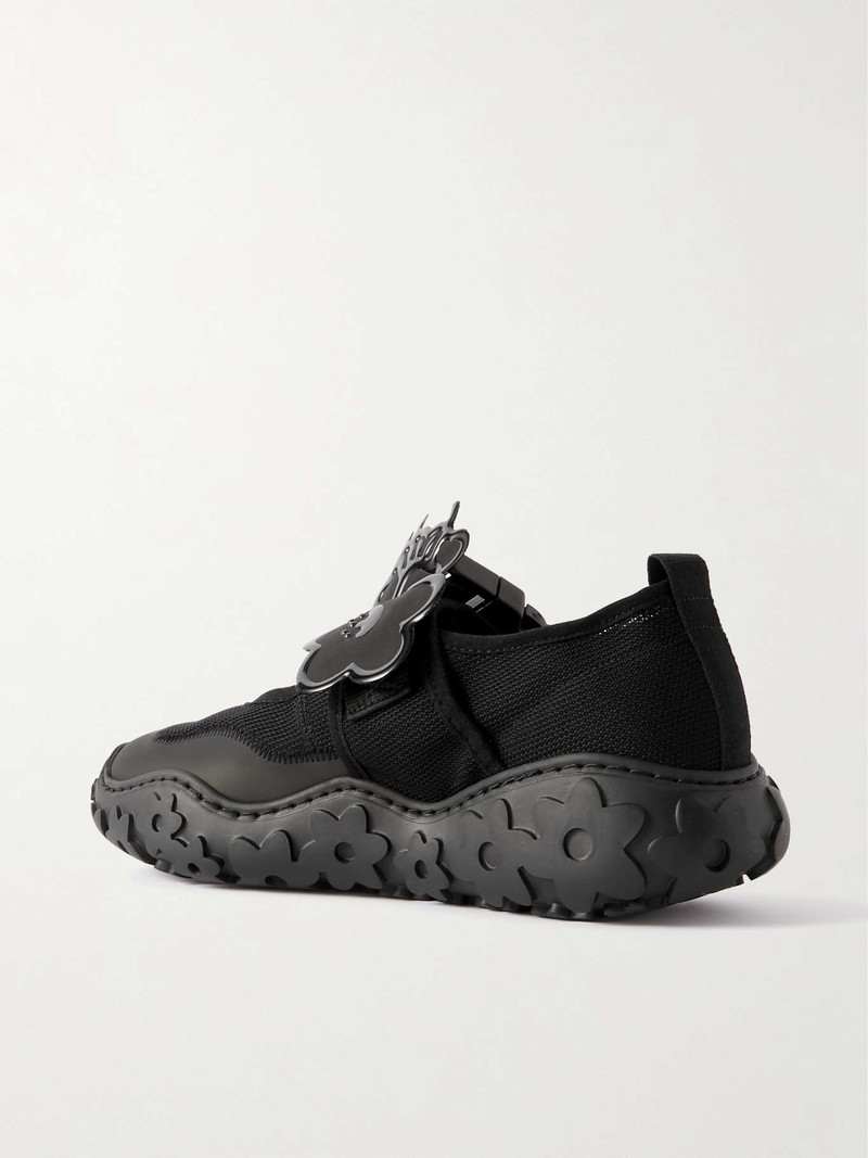 Gitte appliquéd rubber-trimmed stretch-knit sneakers 3