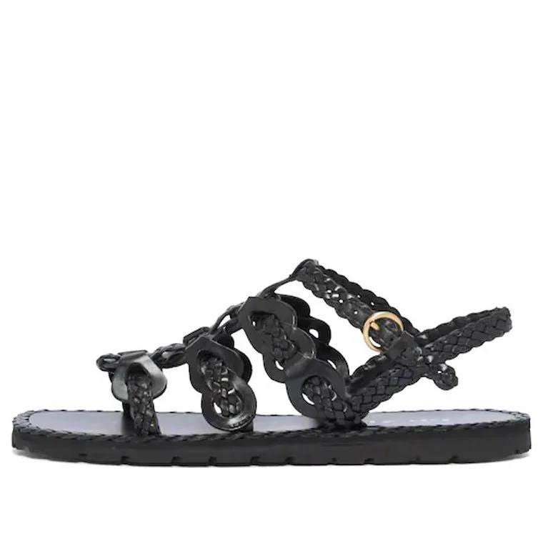 (WMNS) PRADA Braided Leather Sandals 'Black' 1X186M_027_F0002_F_A015 - 1
