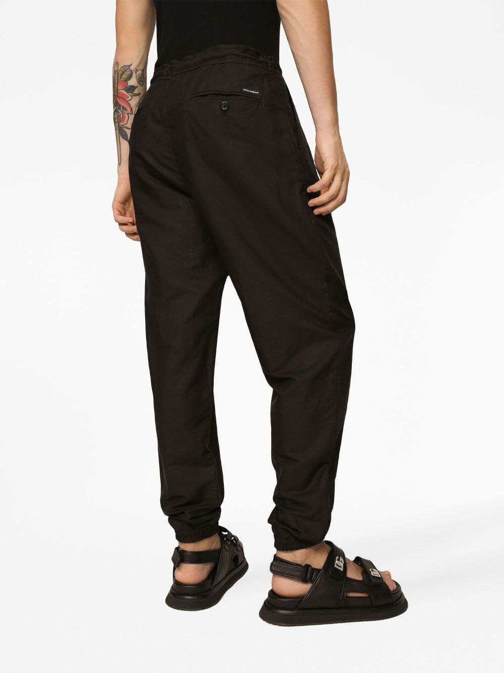 logo-patch drawstring-waist trousers - 5