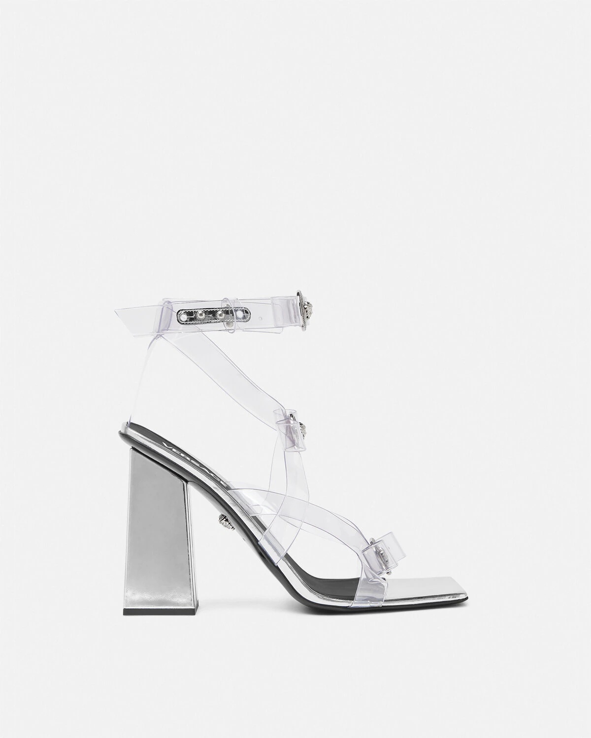 Gianni Ribbon Transparent Cage Sandals 105 mm - 1