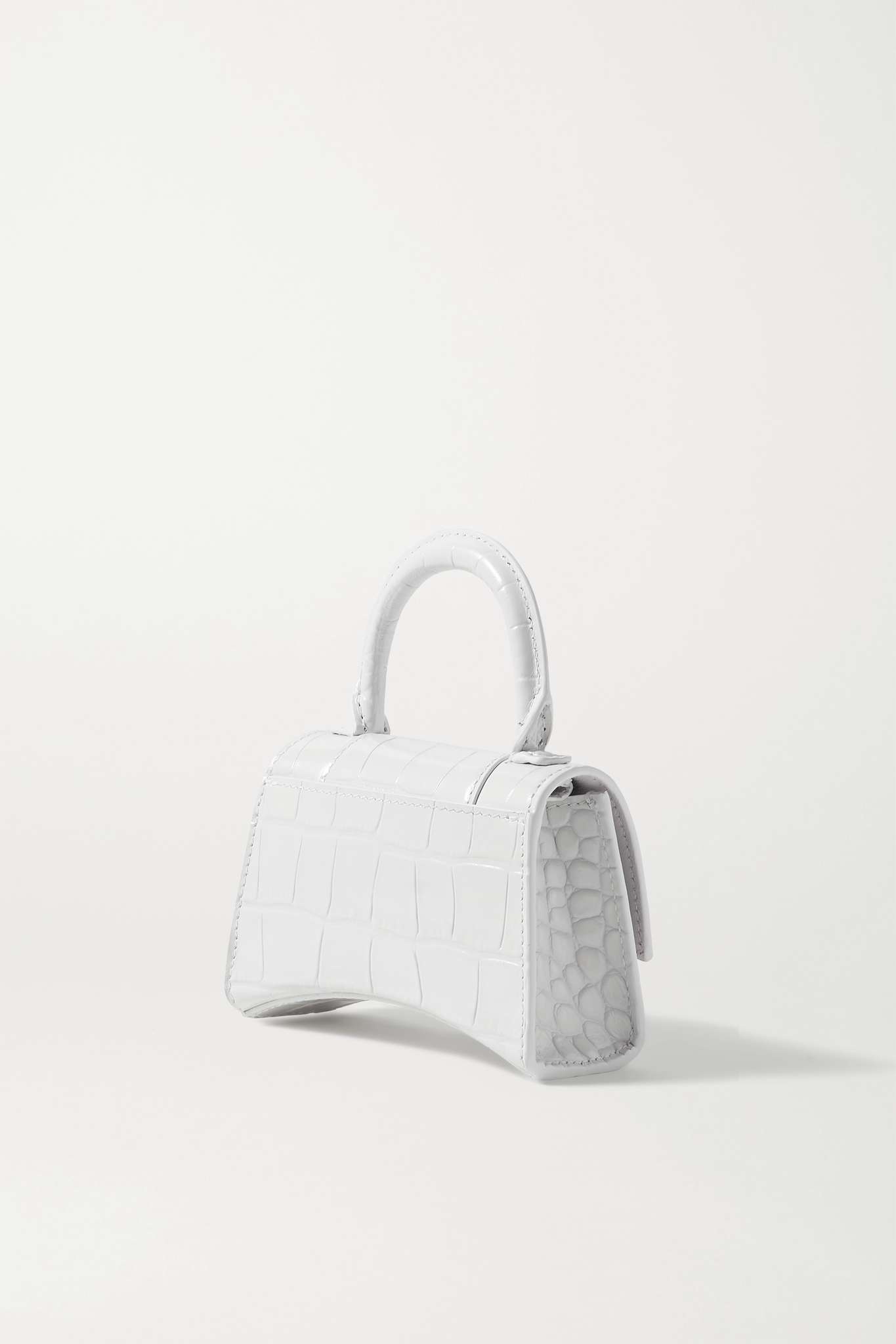 Hourglass nano croc-effect leather tote - 3