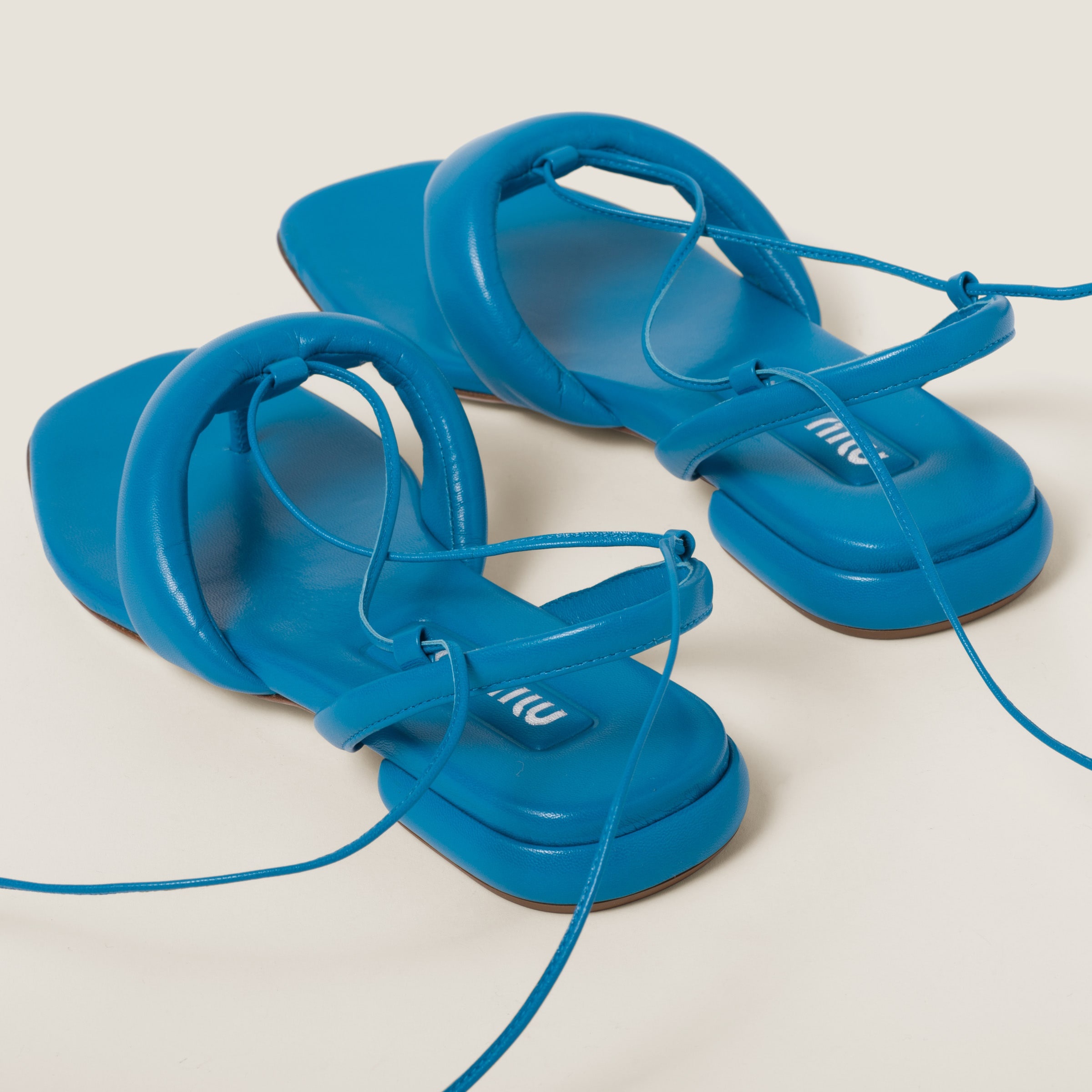 Padded leather thong sandals - 2