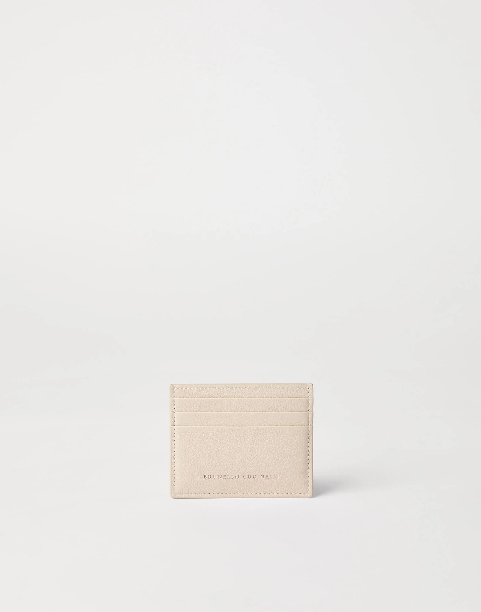 Grained leather card case - 1