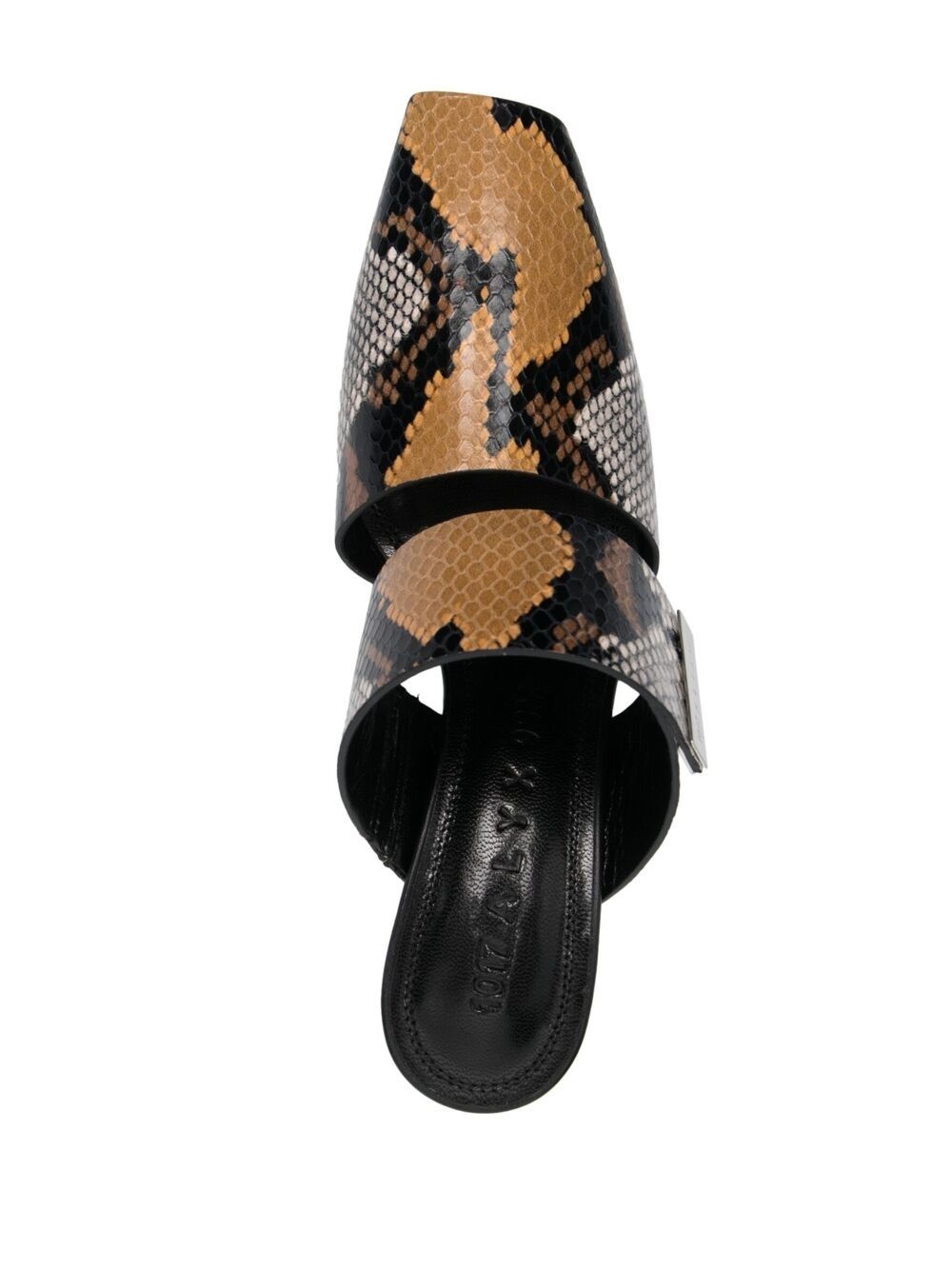 snakeskin print 50mm mules - 4