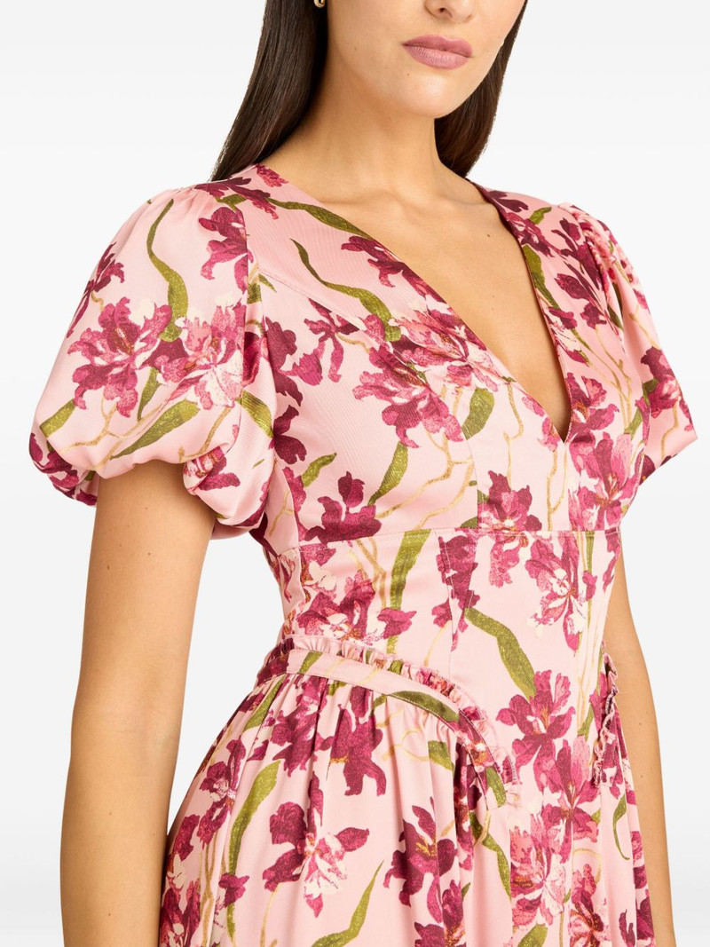 puff-sleeve floral-print dress 5