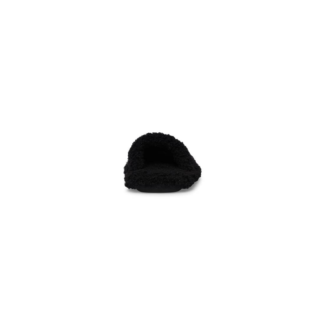 Men's Furry Mule in Black - 5