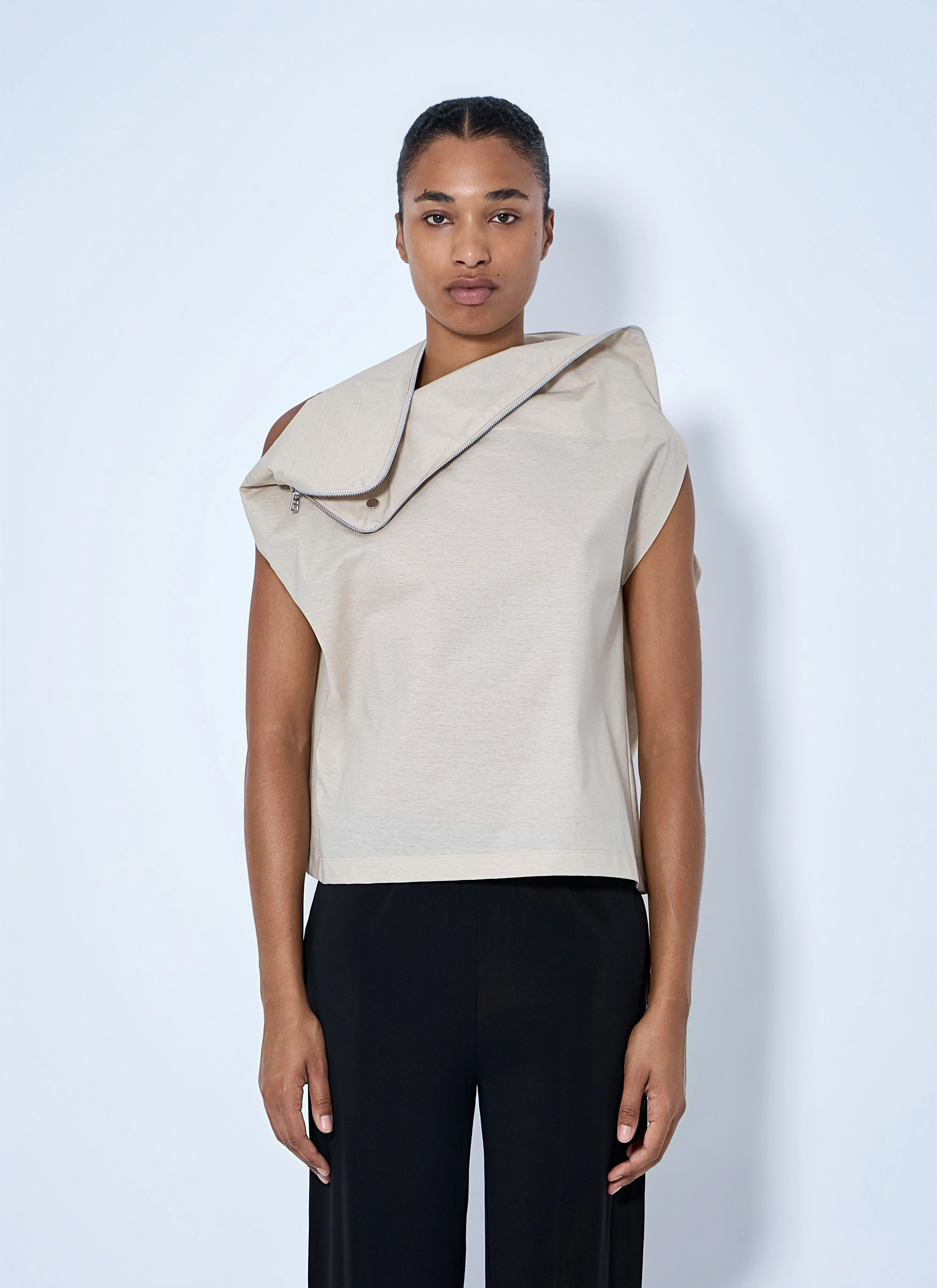Asymmetric Zip Detail Top - 1