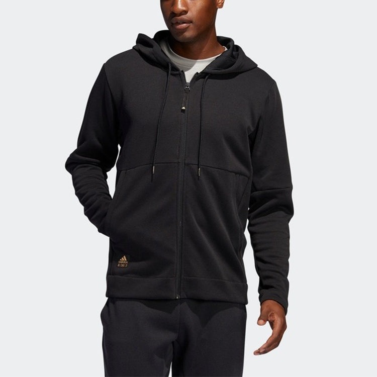 adidas Athleisure Casual Sports Cardigan Hooded Jacket Black FP8206 - 3