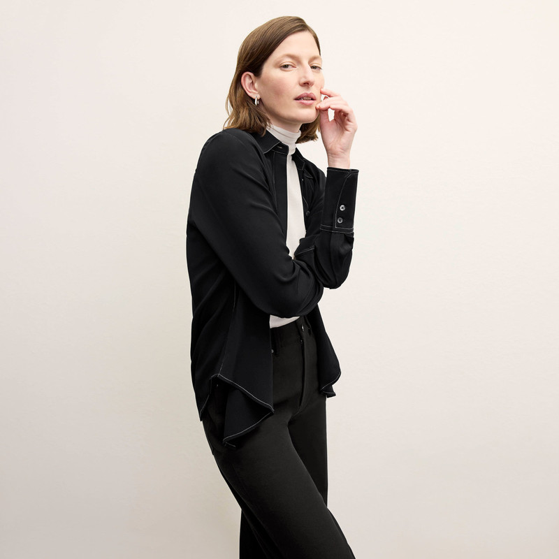 Mira Anywhere Shirt - Washable Silk Top Stitch 5