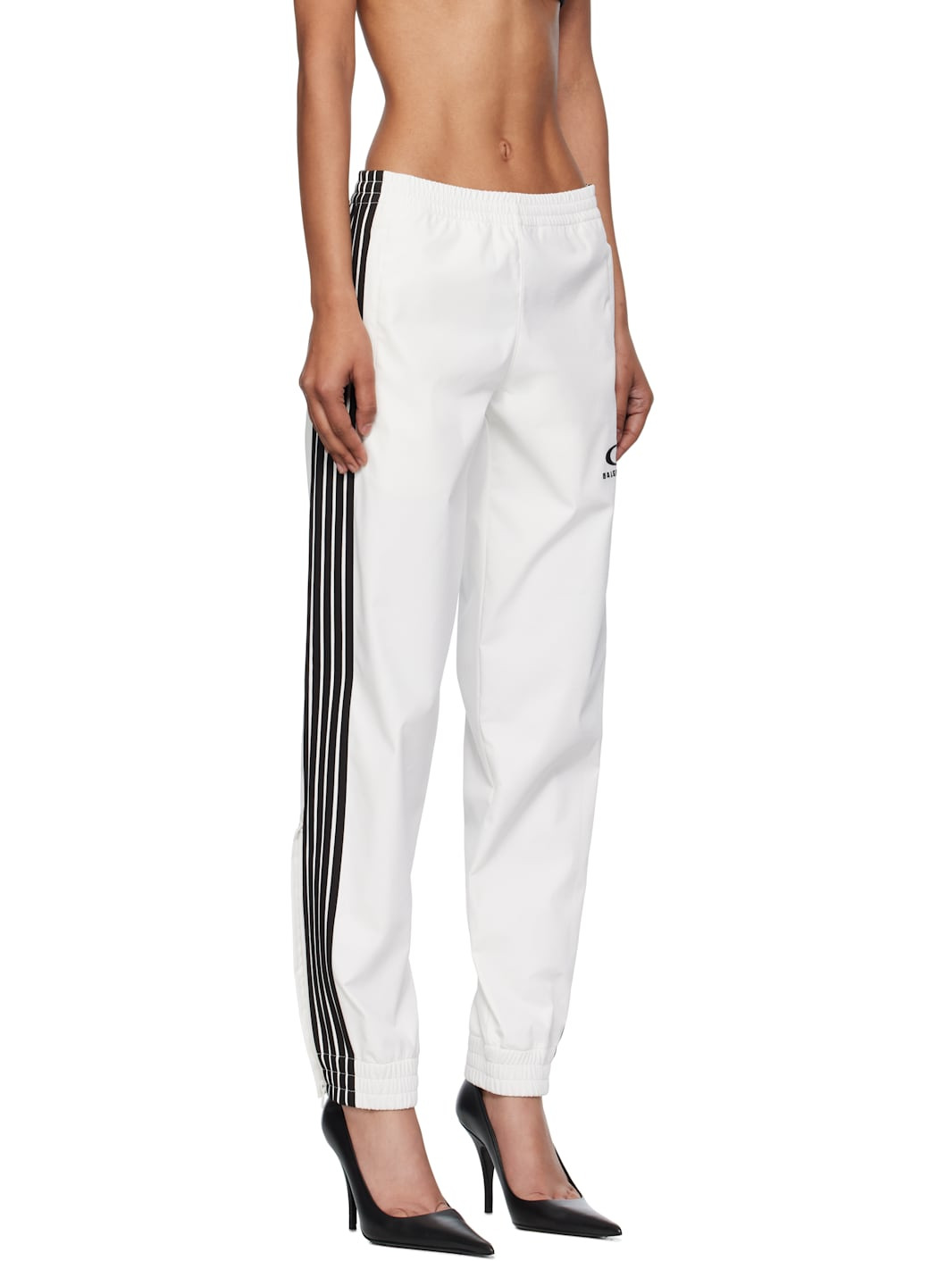 White Striped Track Pants - 2