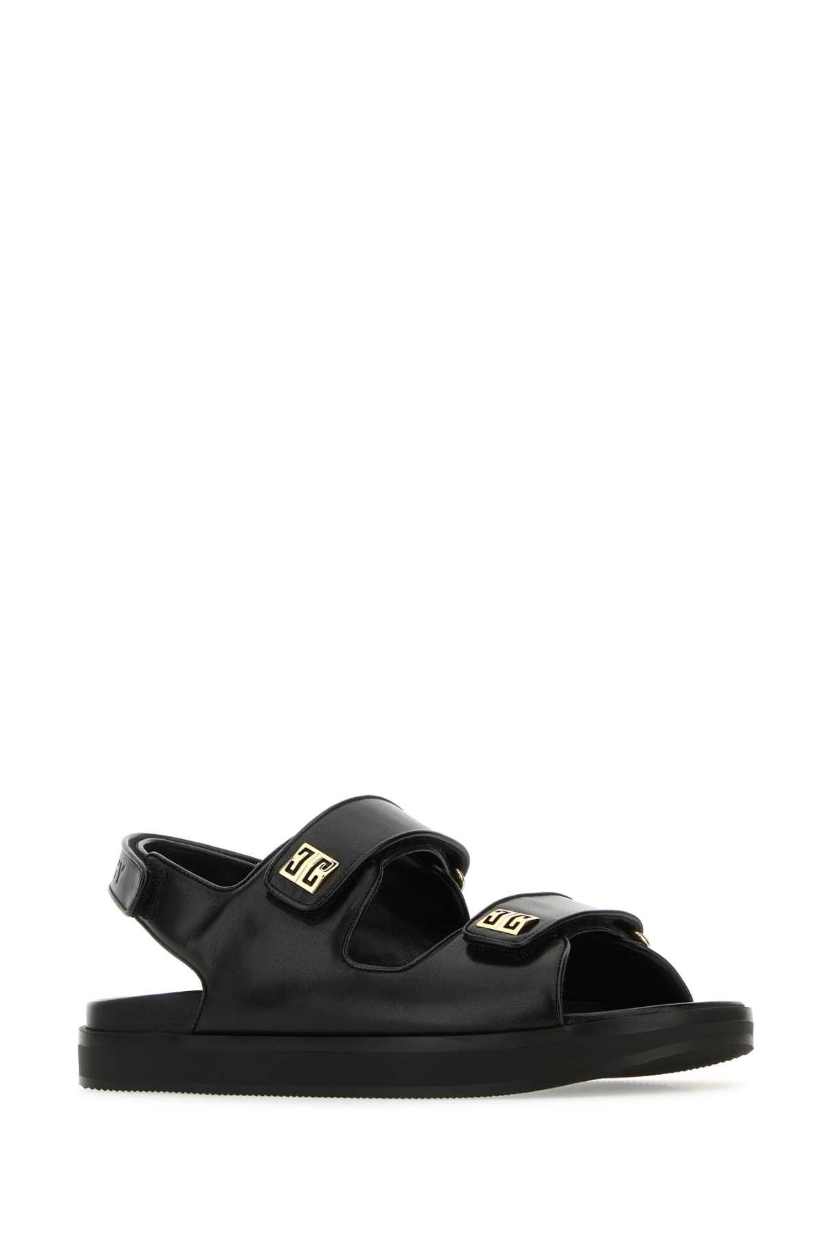 Givenchy Women Black Leather 4G Sandals - 2