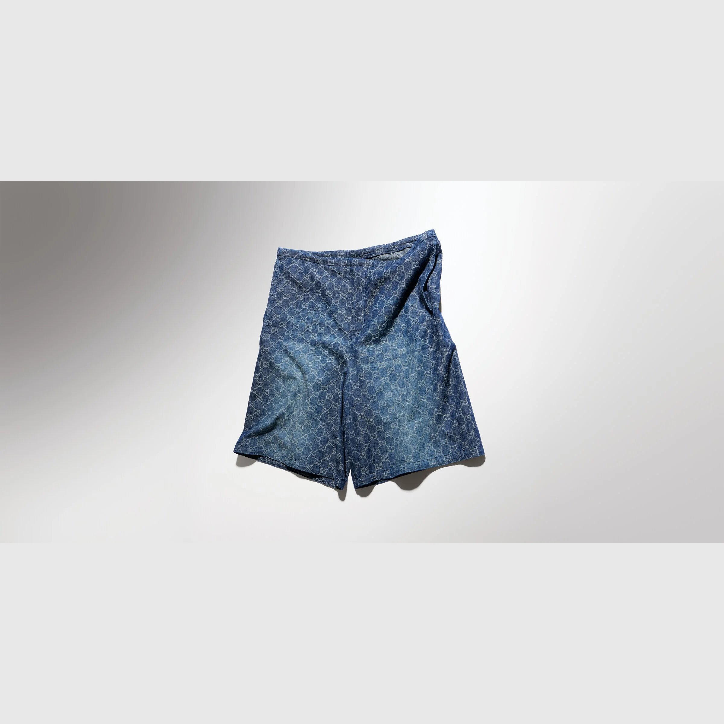GG chambray cotton denim shorts - 1