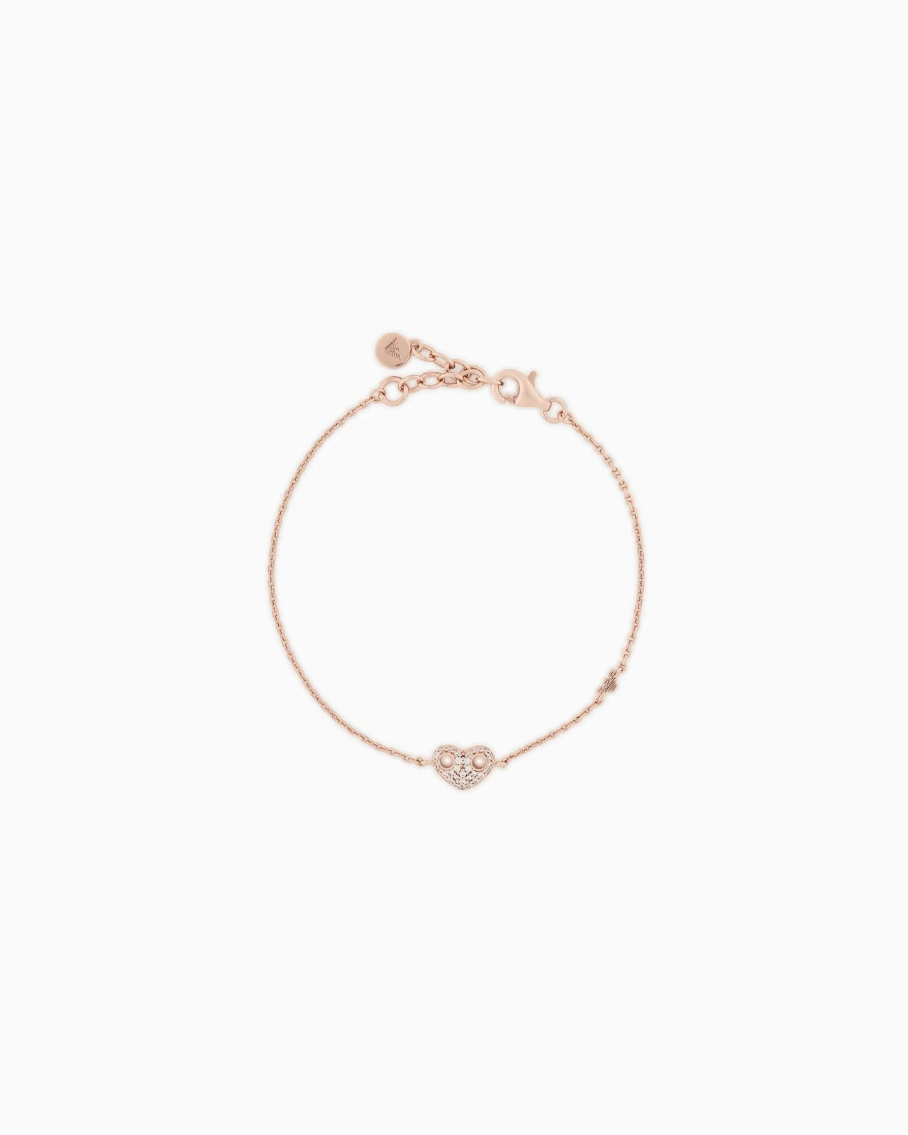 ROSE GOLD-TONE STERLING SILVER HEART BRACELET - 1
