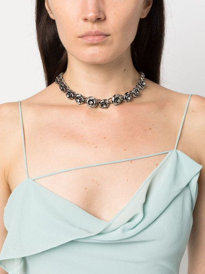 Blumarine crystal-embellished polished-finish necklace outlook