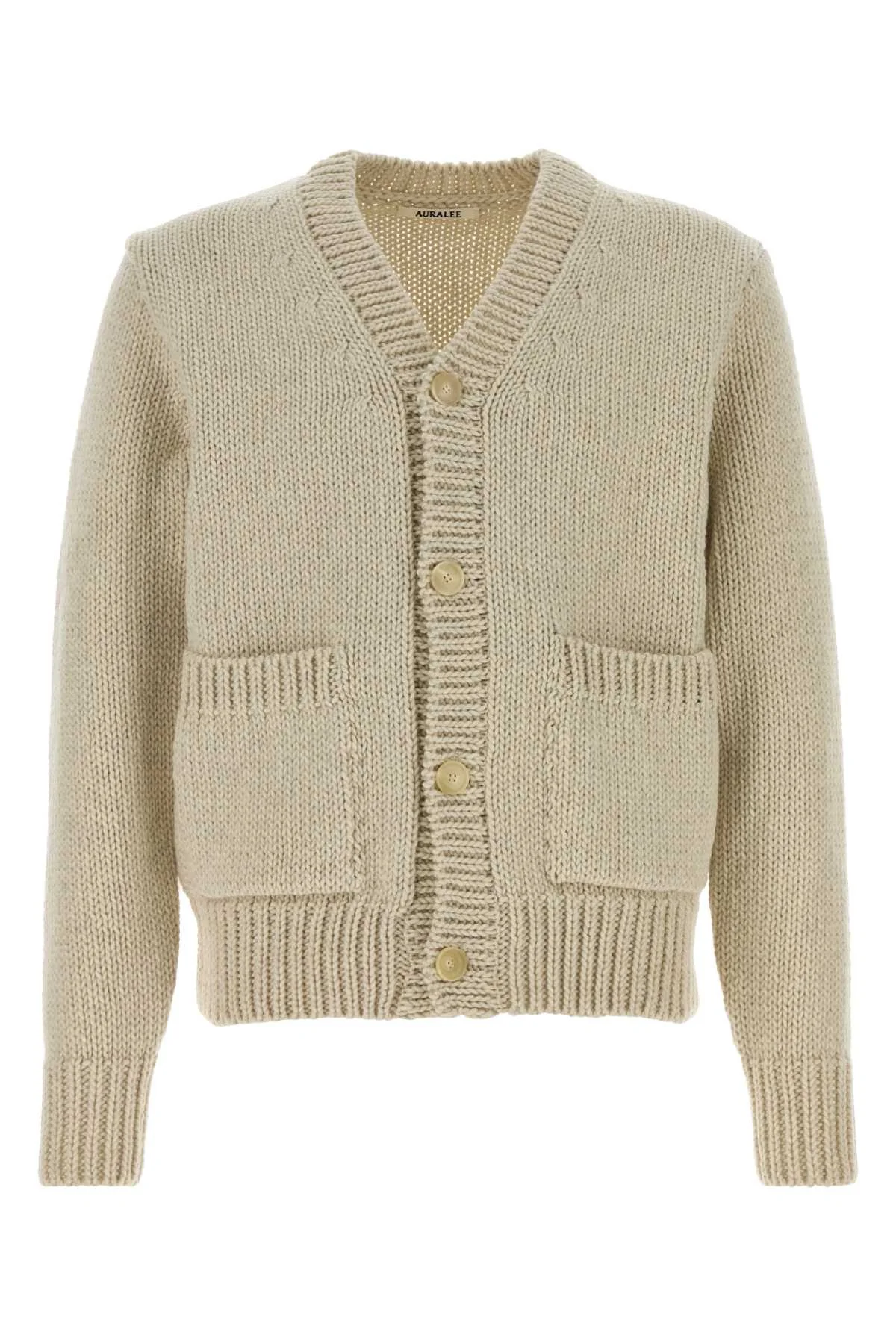 Auralee Men Sand Wool Blend Cardigan - 1
