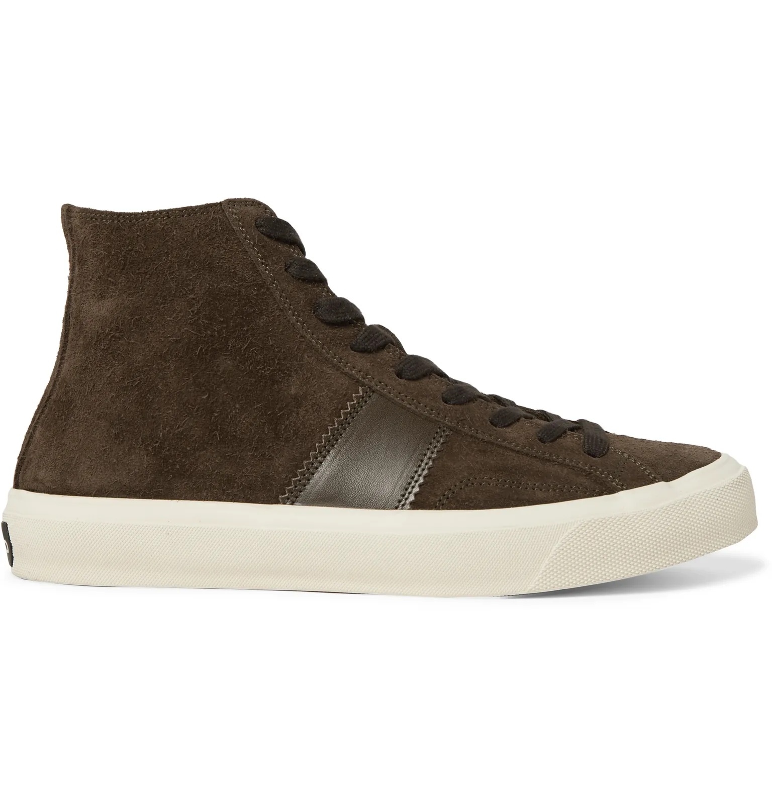 Cambridge Leather-Trimmed Suede High-Top Sneakers - 1