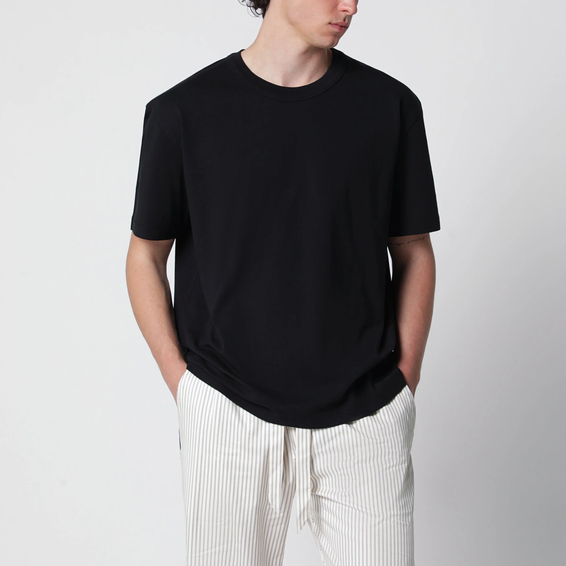 Black washed short-sleeve T-shirt - 1