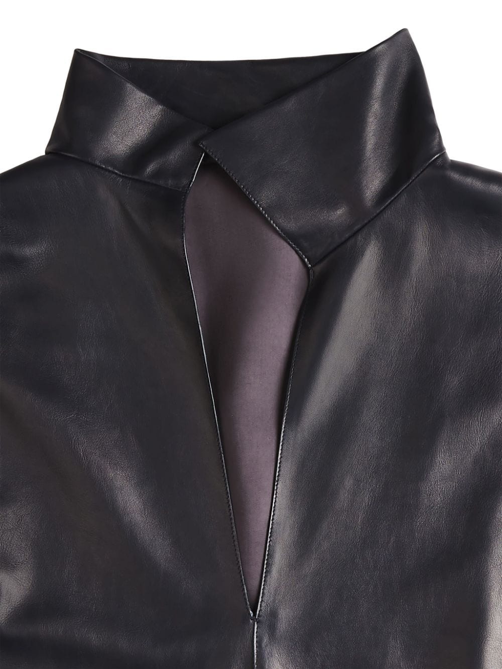 leather midi dress - 6