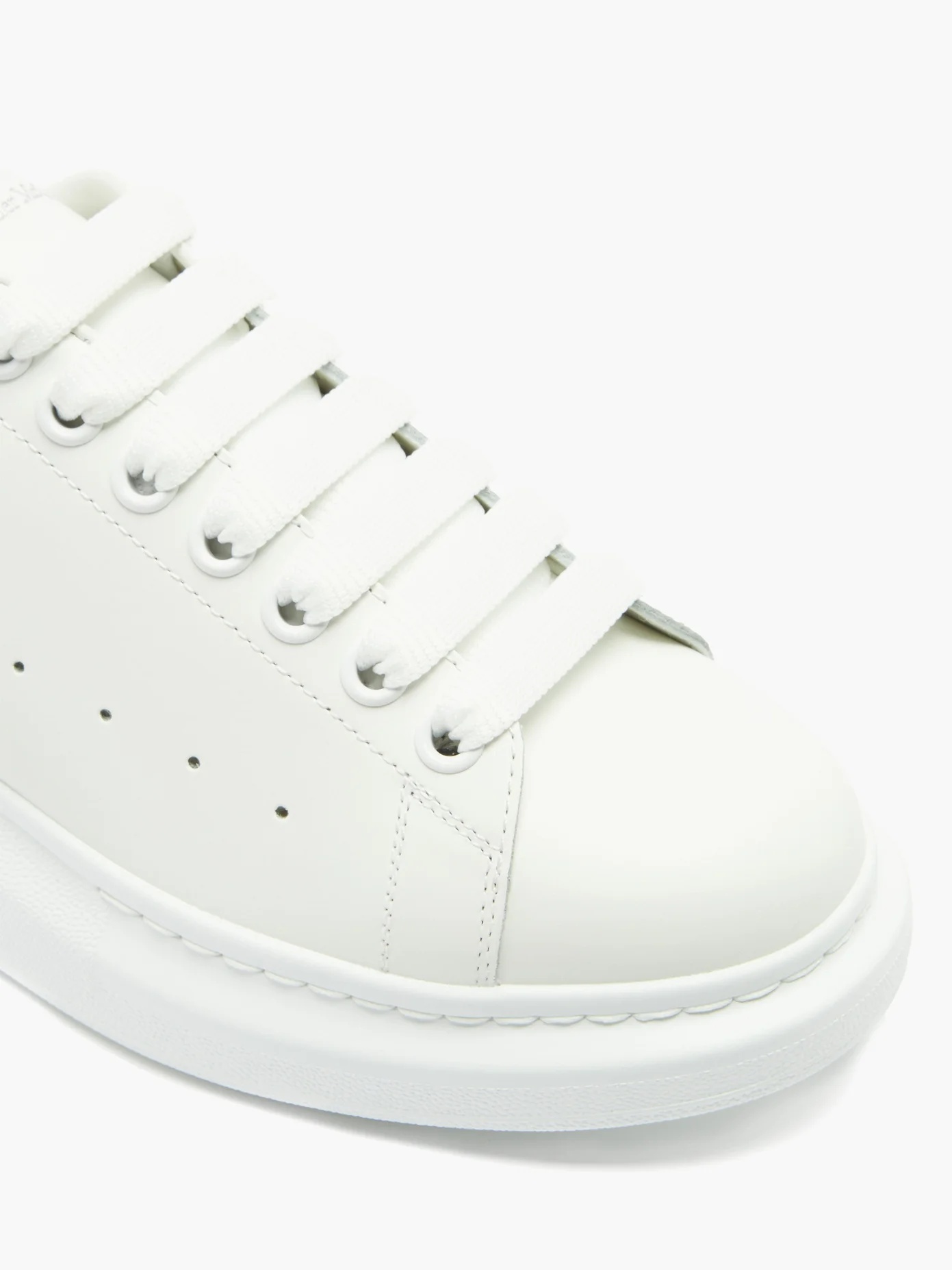 Oversized raised-sole leather trainers - 6