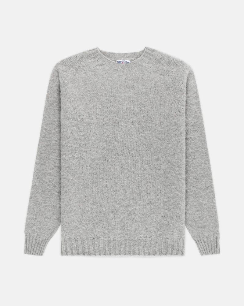 J. PRESS MADE-IN-SCOTLAND LIGHT GREY SHAGGY DOG SWEATER  - TRIM FIT outlook