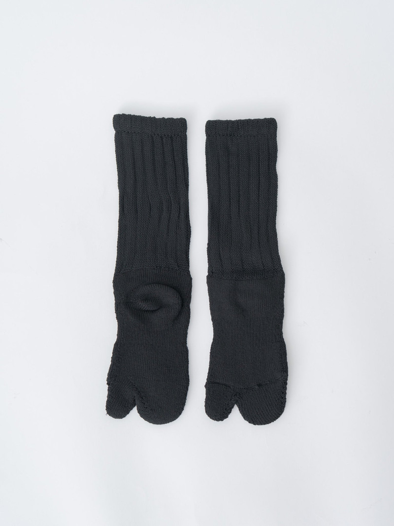 Tabi Pile Socks Cotton - Black, Heather Gray 4