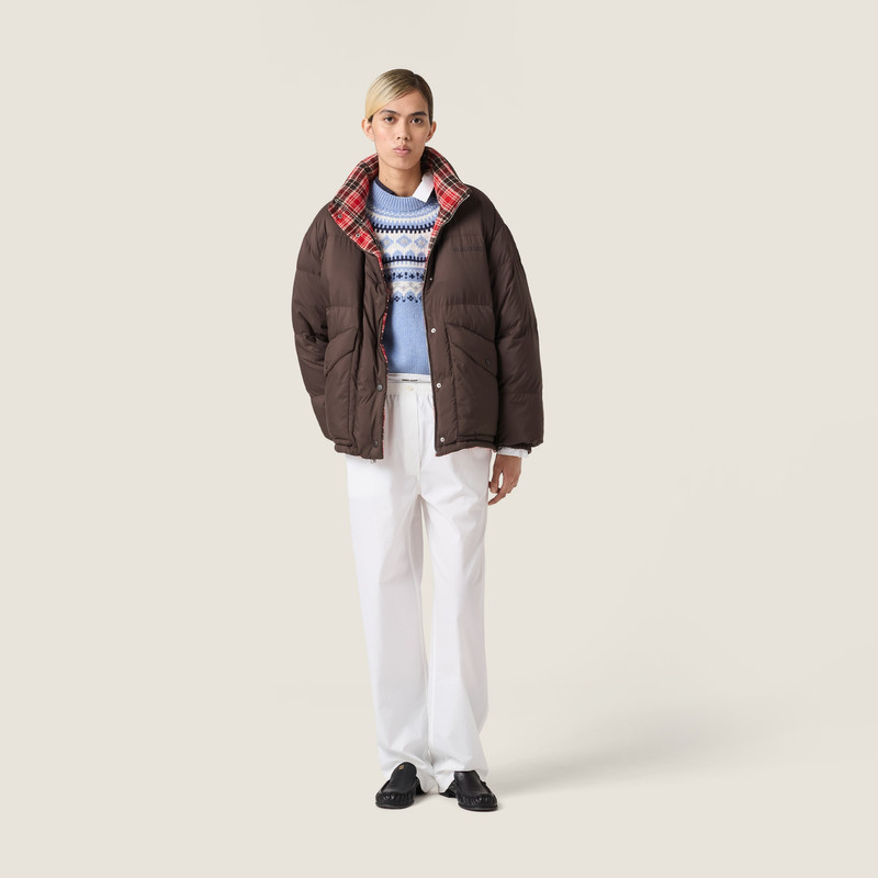Miu Miu Technical pongé reversible down jacket outlook