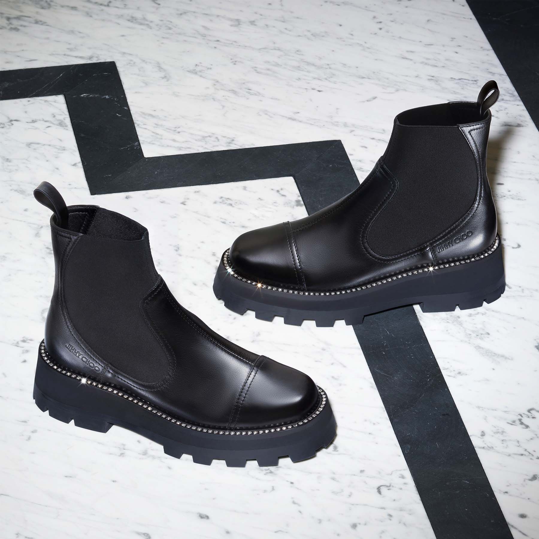 Jimmy Choo Black Bryer Flat Boots