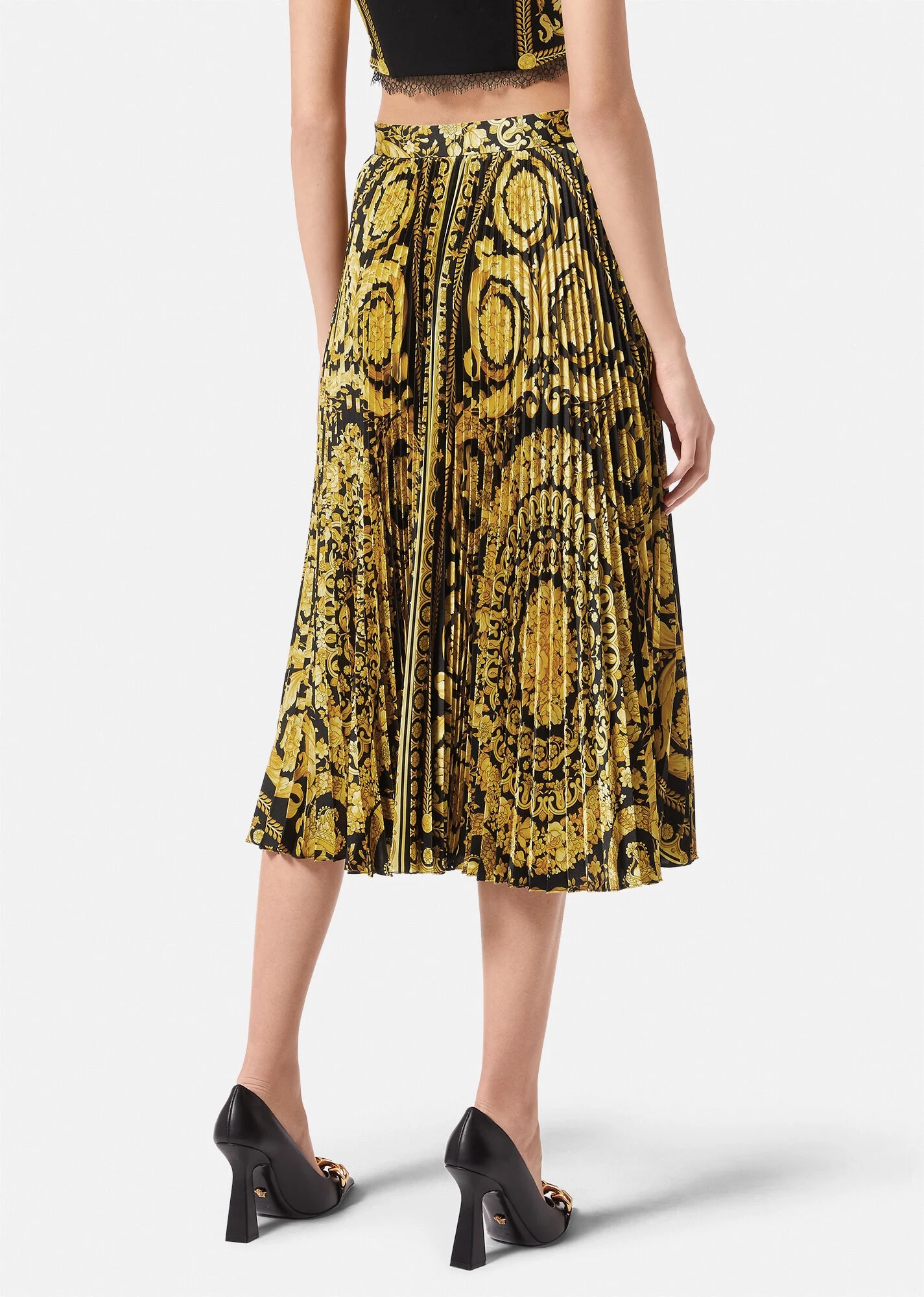 Barocco Pleated Midi Skirt - 4