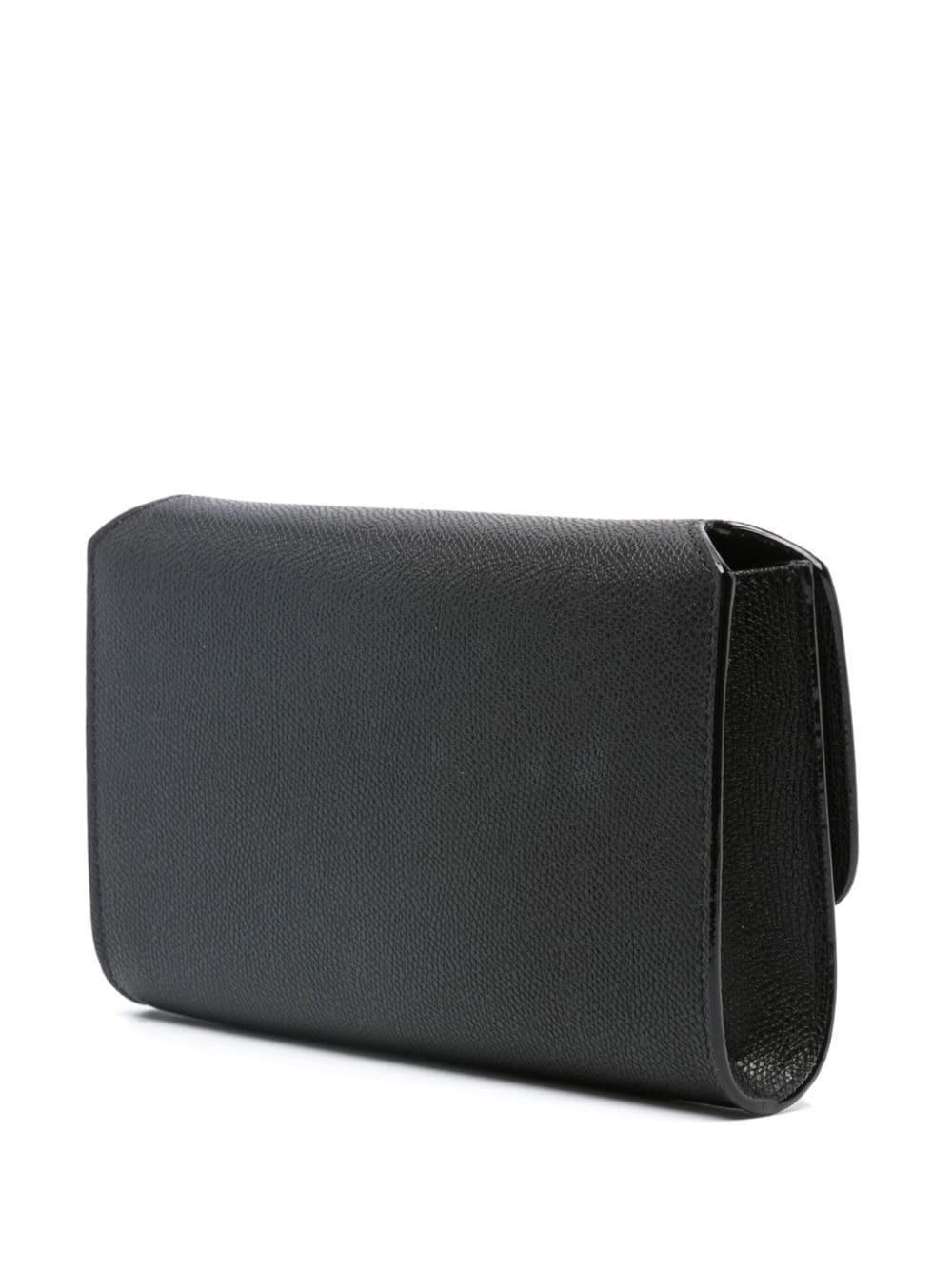 pebbled leather clutch - 3