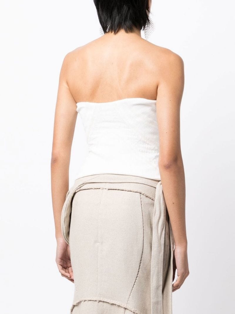 strapless zip-up knitted top - 4