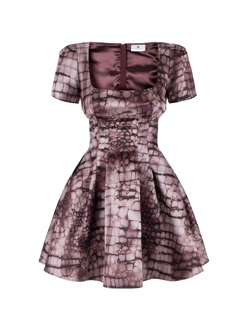 U-neck alligator-patterned mini dress 1