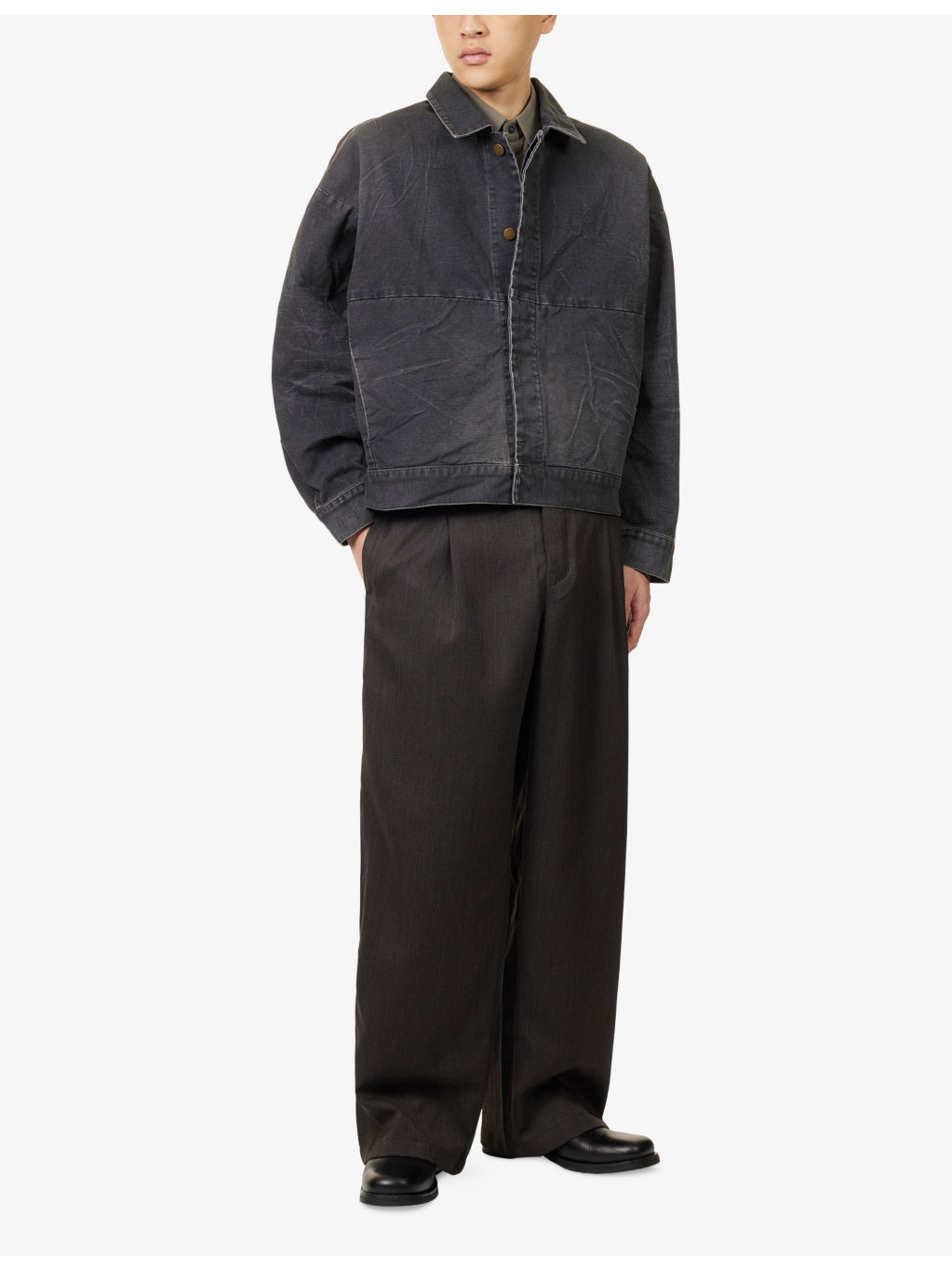 Utility Cropped Denim Jacket - 2