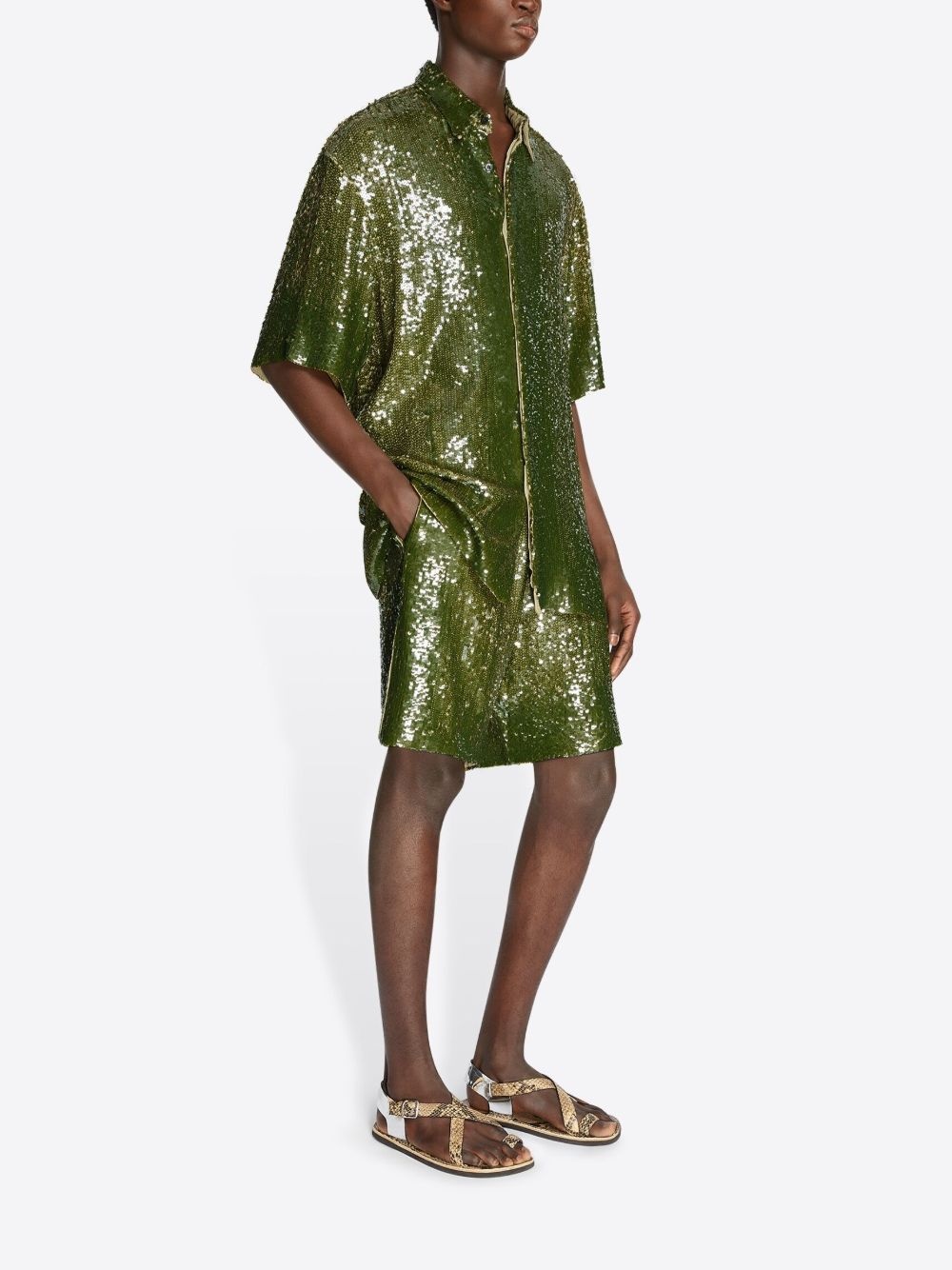 sequin-embellished shorts - 3