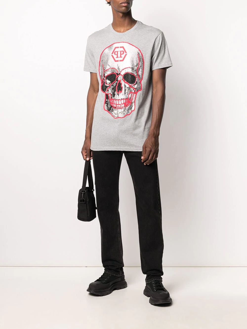 crystal skull print T-shirt - 2