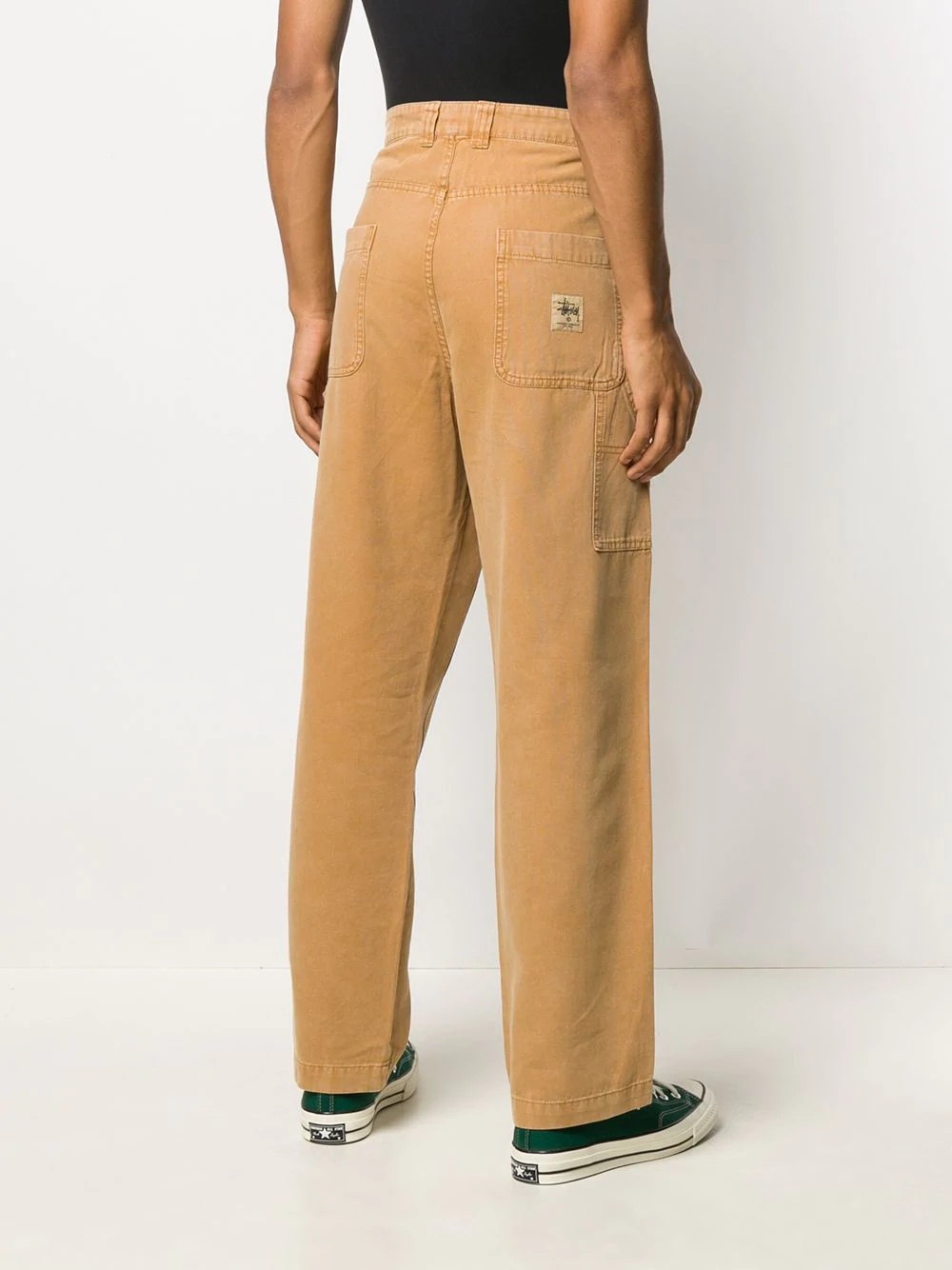 Washed Canvas Work straight-leg trousers  - 4