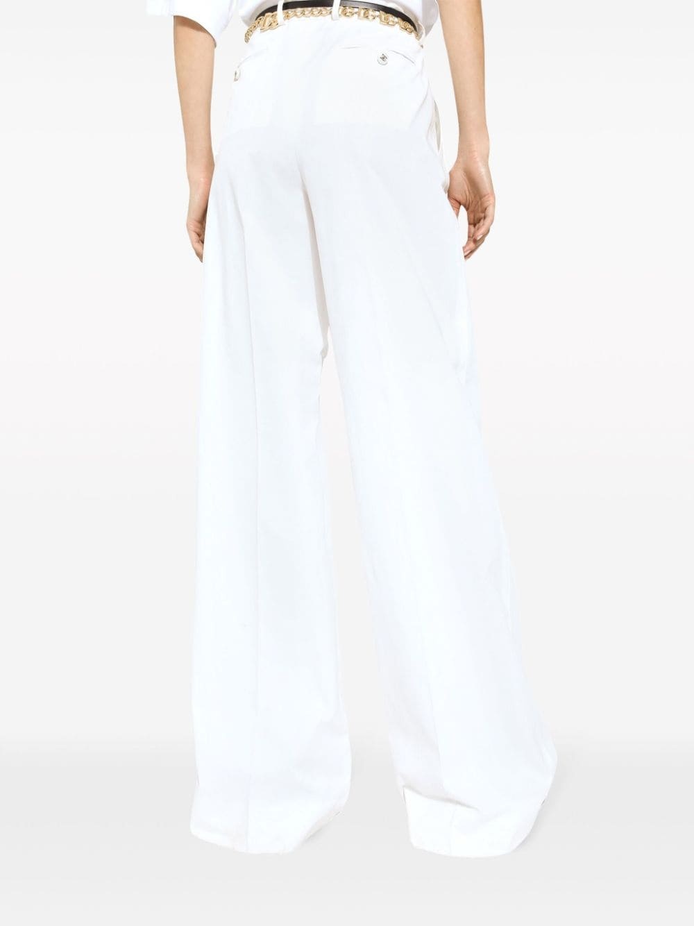 high-waisted cotton-blend pallazo pants - 5