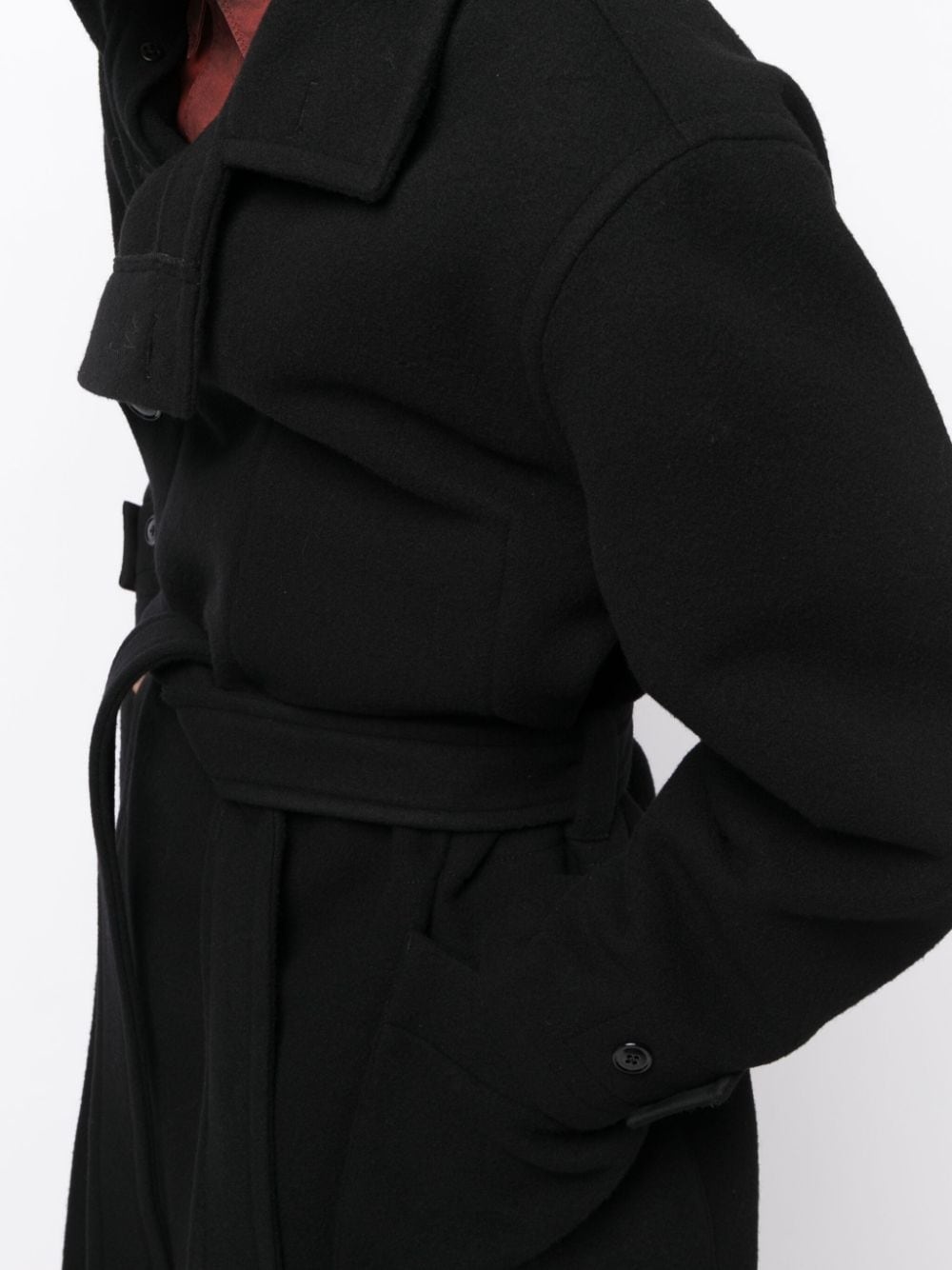 belted double-breasted coat - 6