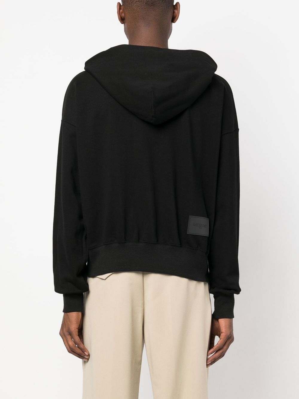 logo-print cotton hoodie - 4
