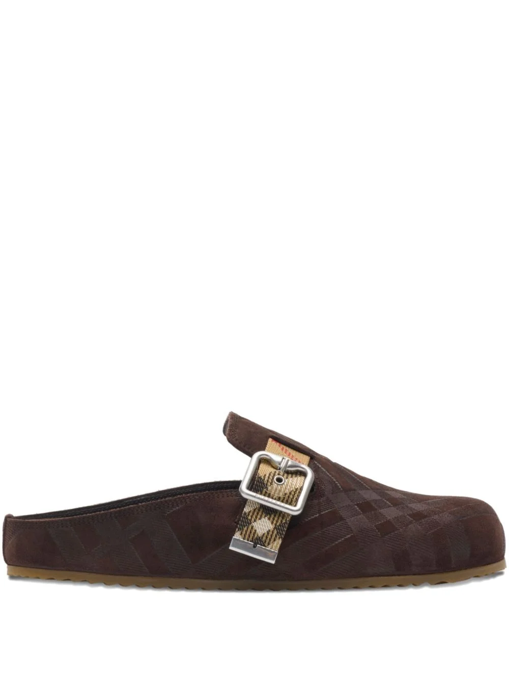 check-pattern buckle sandals - 1