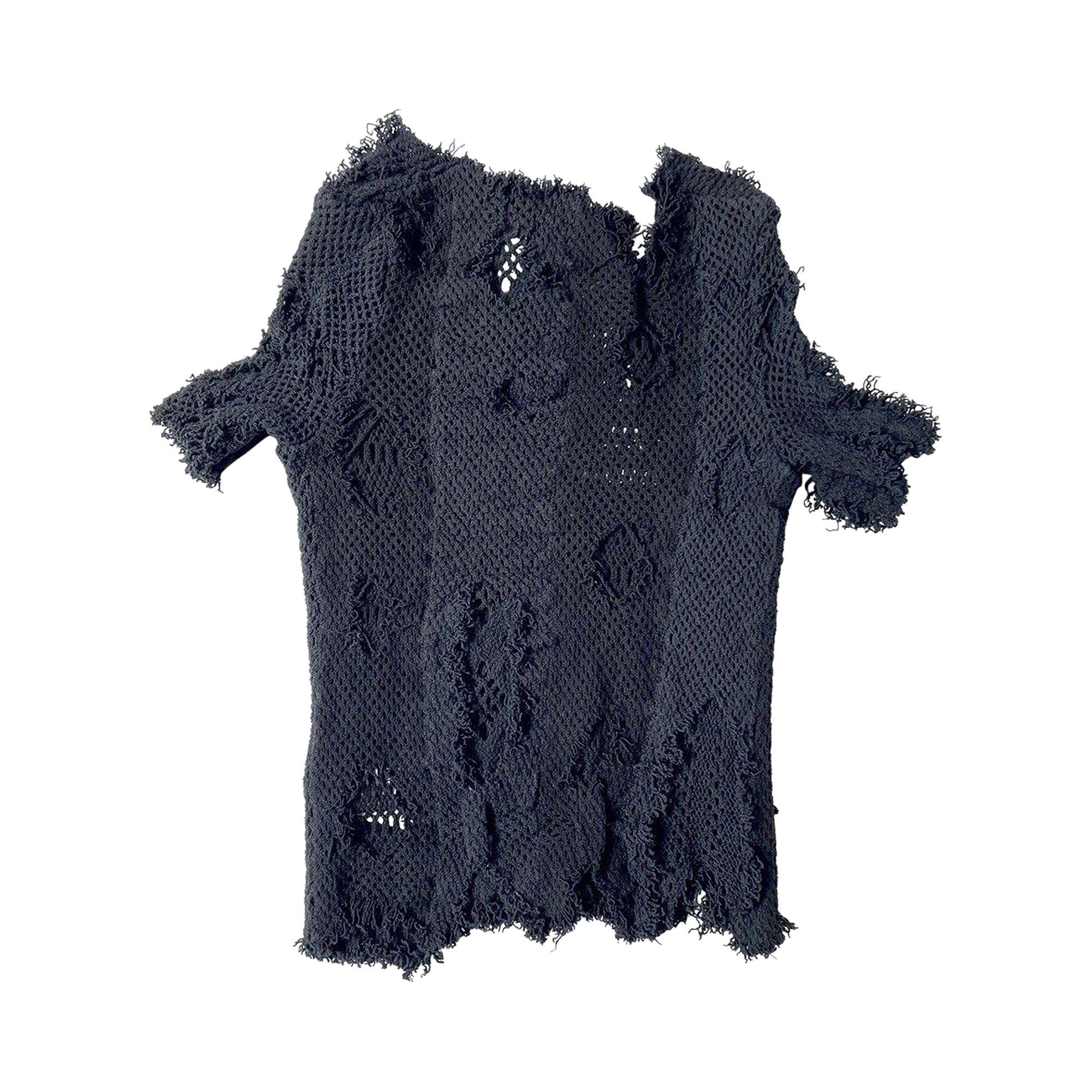 Vintage Comme des Garçons Distressed Mesh Top 'Black' - 2