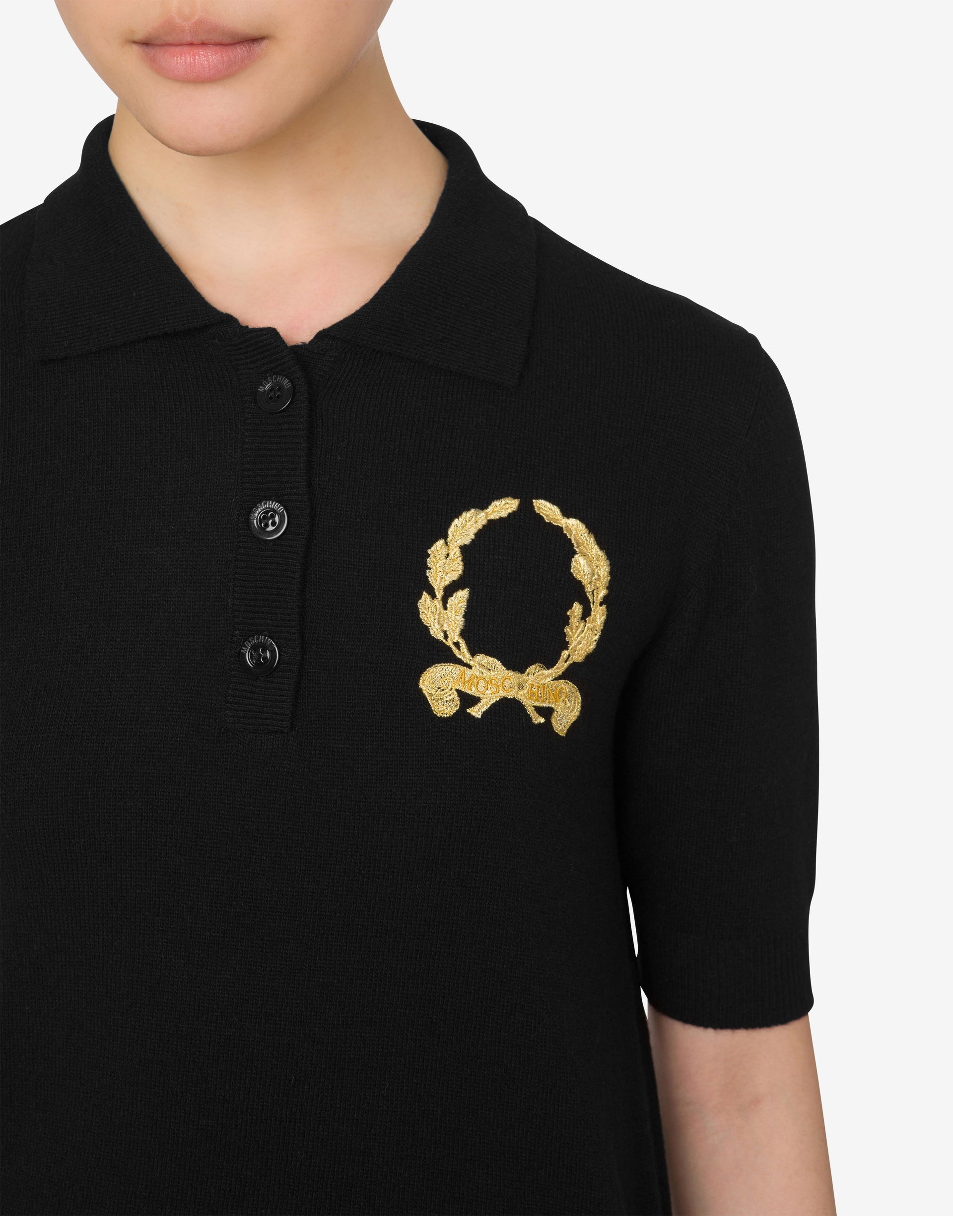 KNIT POLO SHIRT LAUREL CROWN LOGO - 3